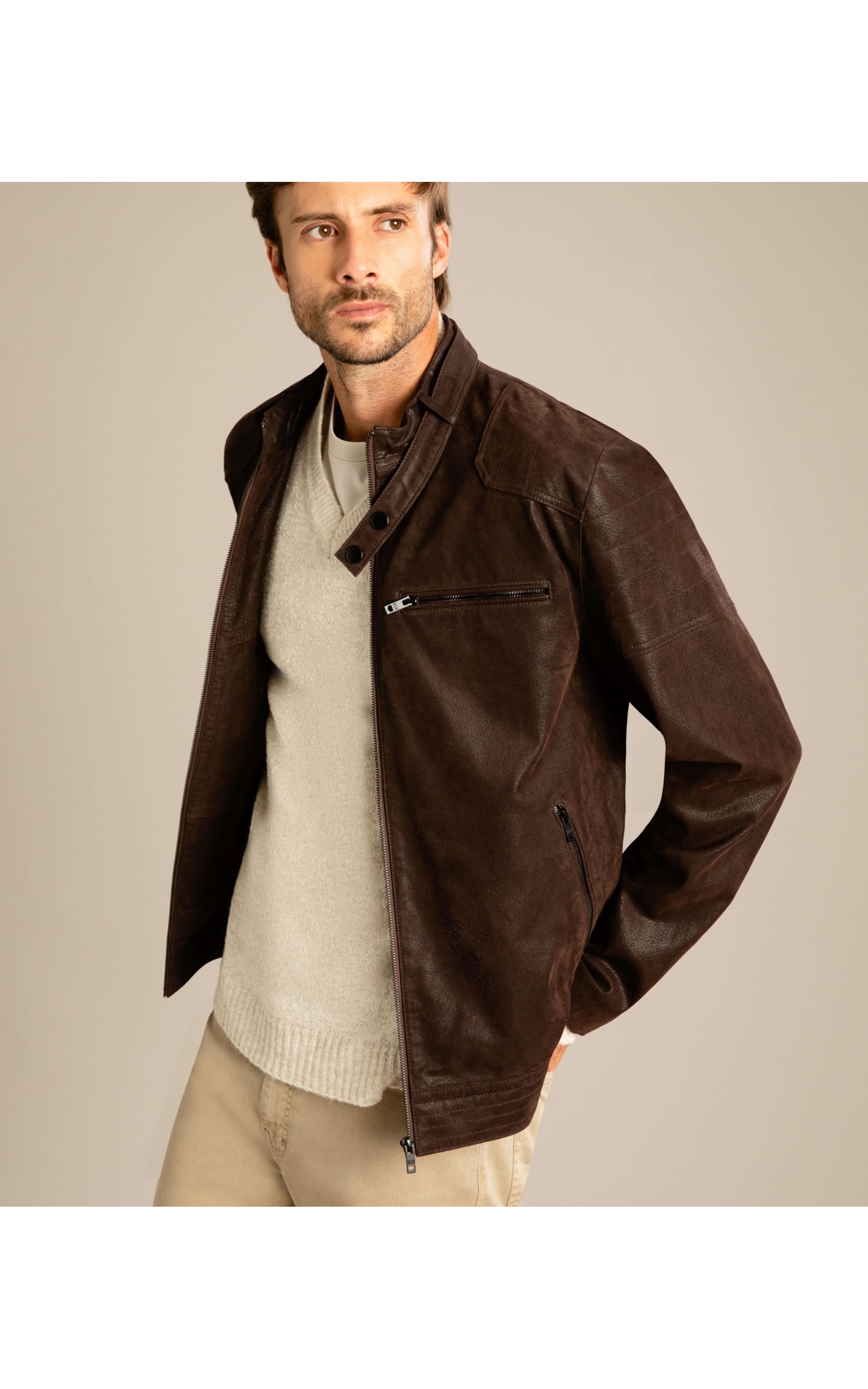 Jaqueta Natural Leather Cafe