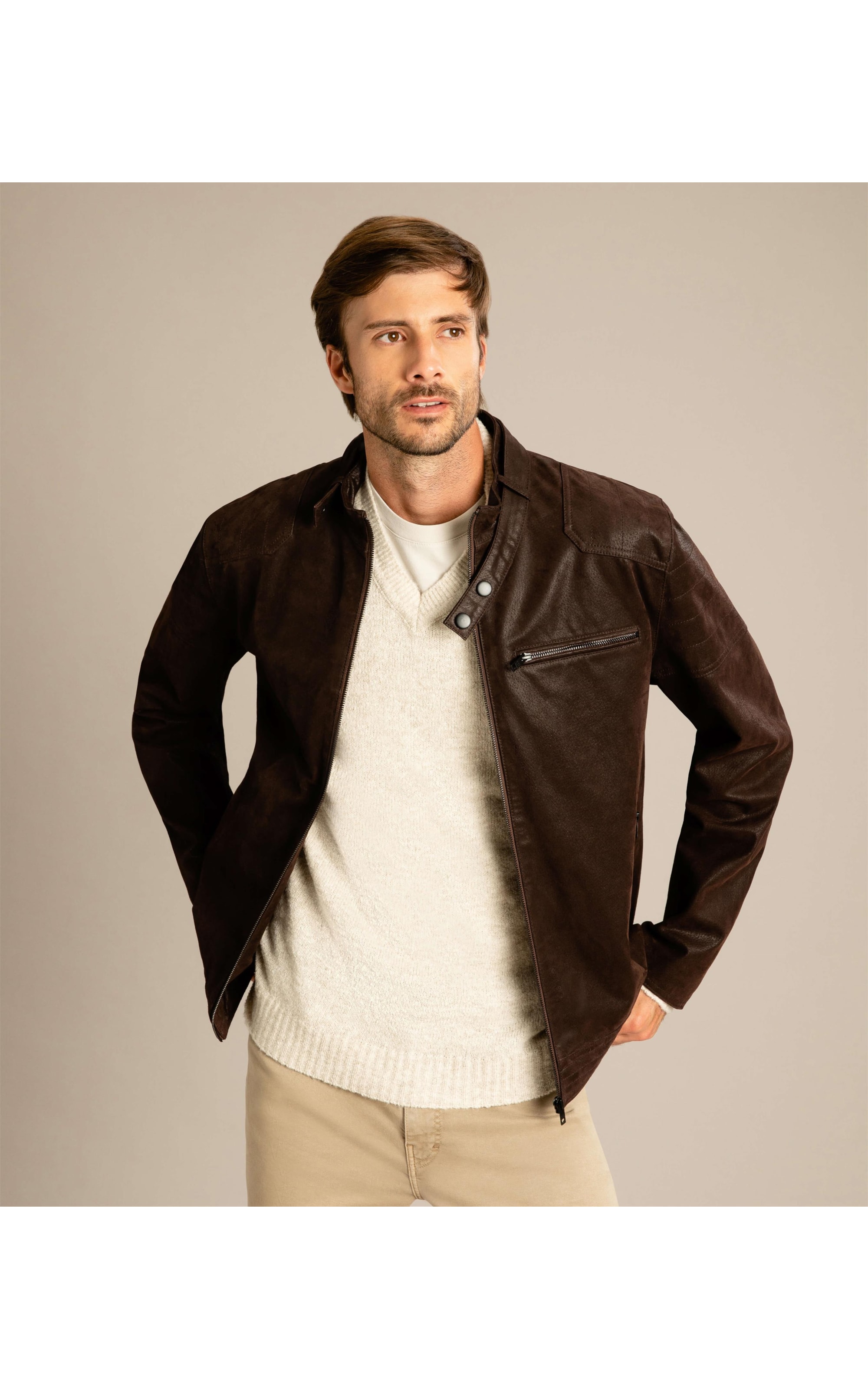 Jaqueta Natural Leather Cafe