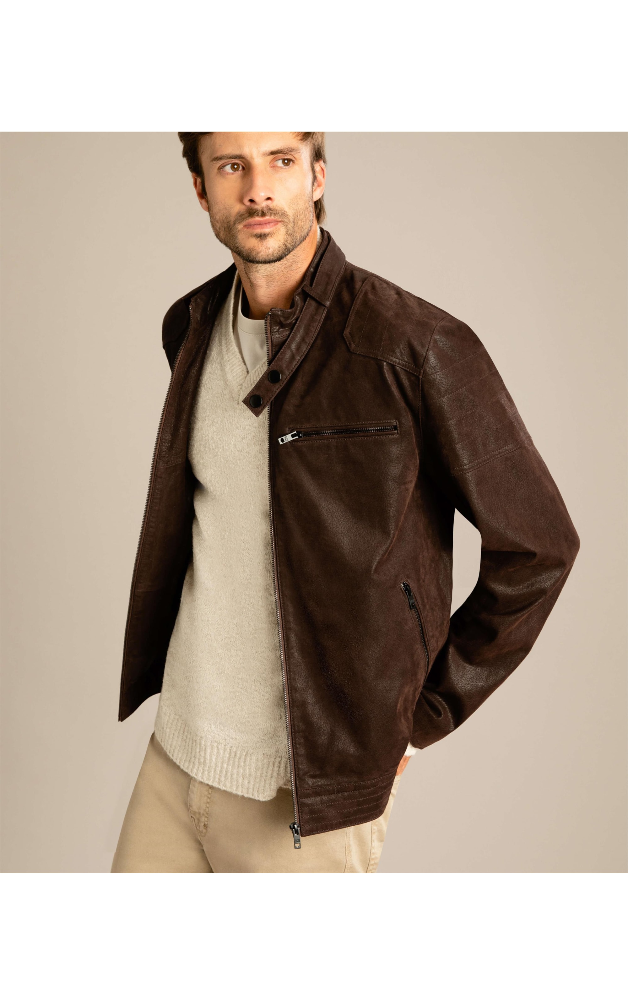 Jaqueta Natural Leather Cafe