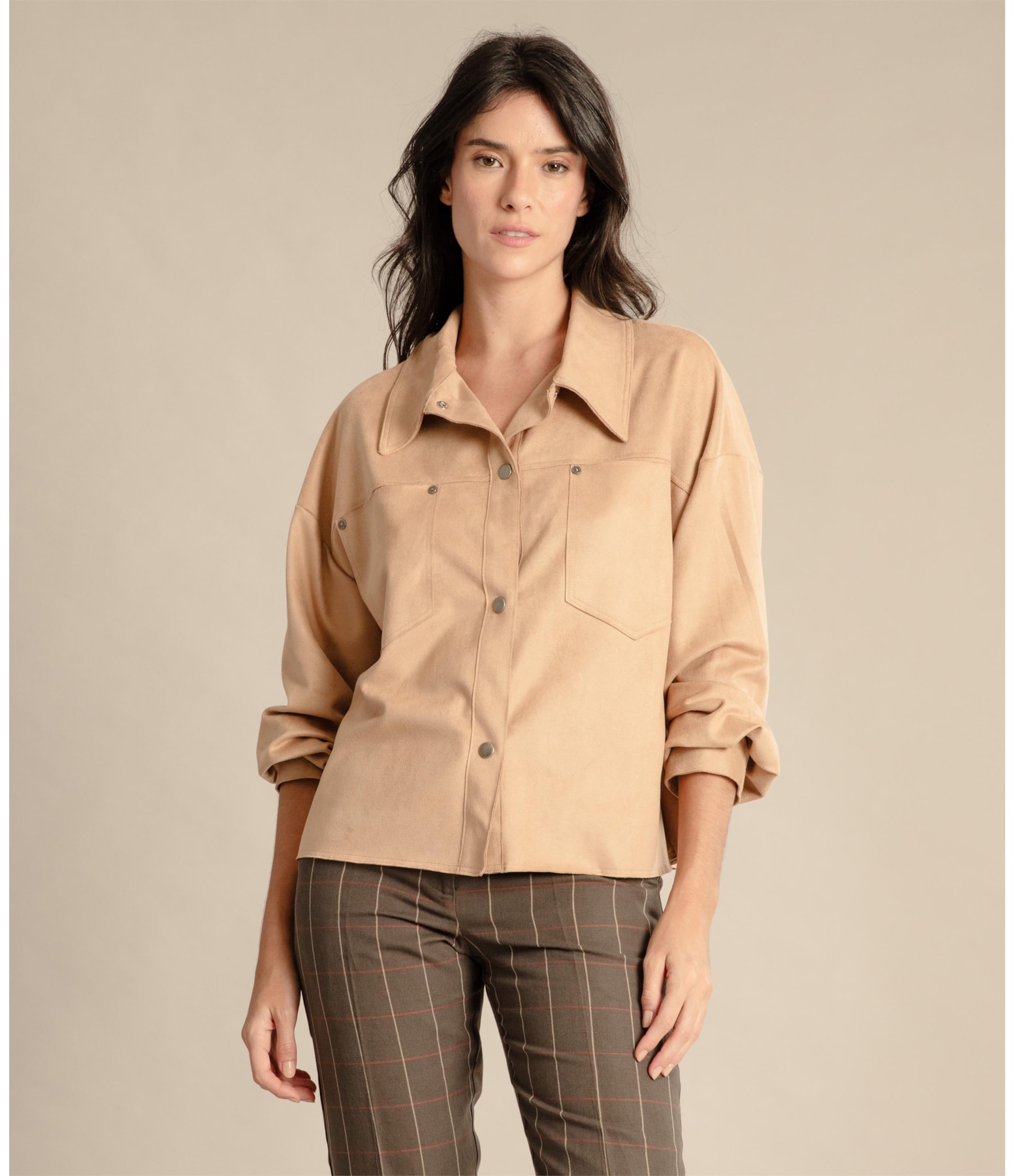 Jaqueta Neri Suede Bege