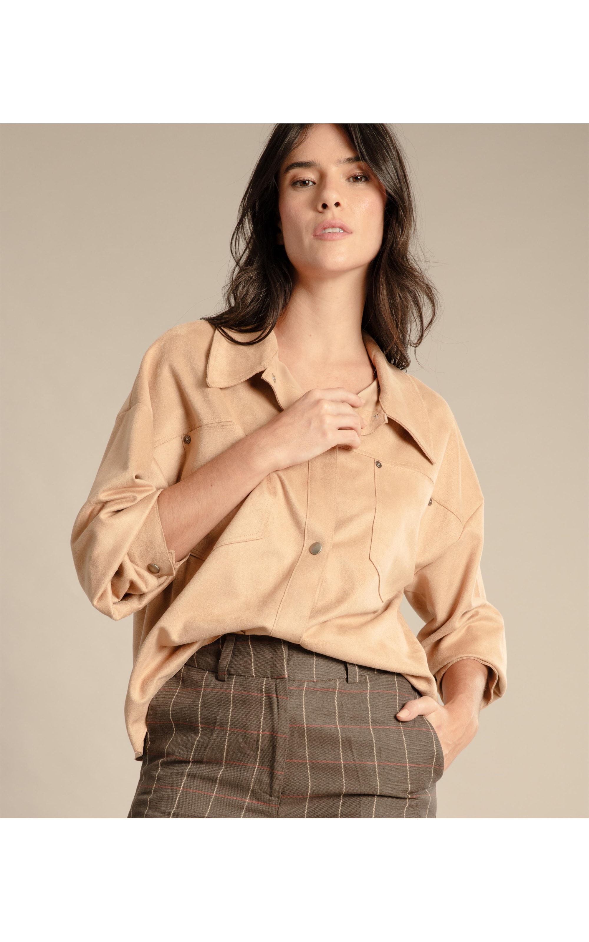 Jaqueta Neri Suede Bege