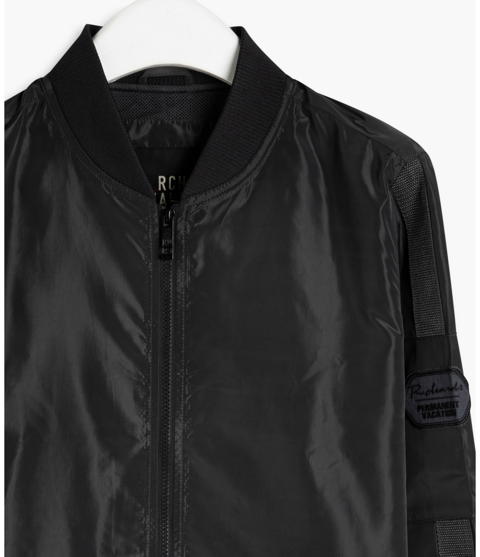 Jaqueta Nylon Bomber Rib Chumbo Mescla