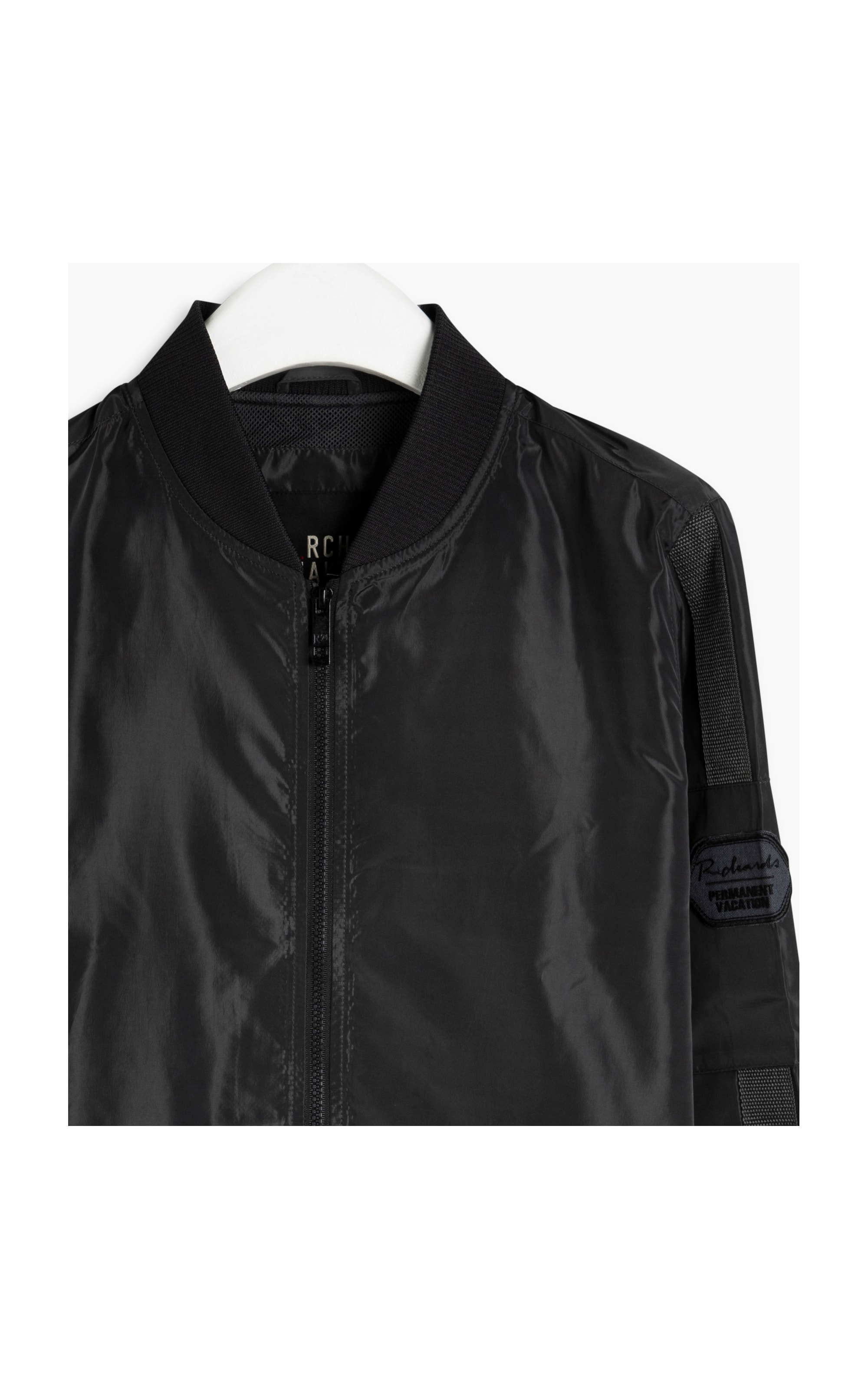 Jaqueta Nylon Bomber Rib Chumbo Mescla
