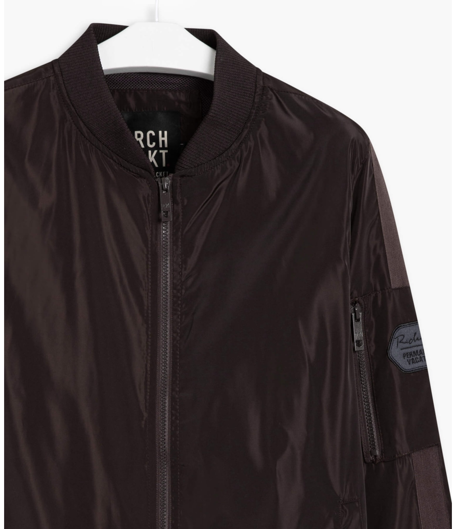 Jaqueta Nylon Bomber Rib  Cinza Chumbo