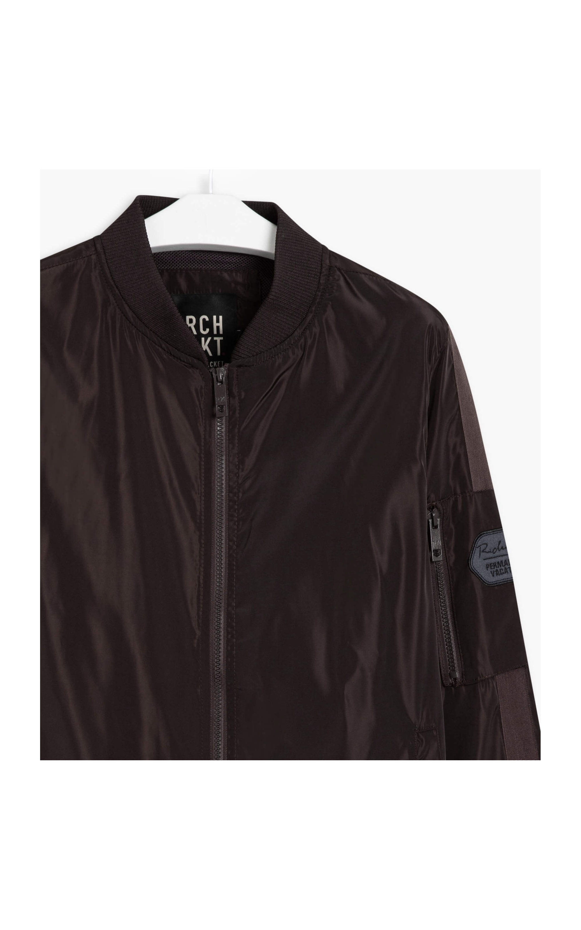 Jaqueta Nylon Bomber Rib  Cinza Chumbo