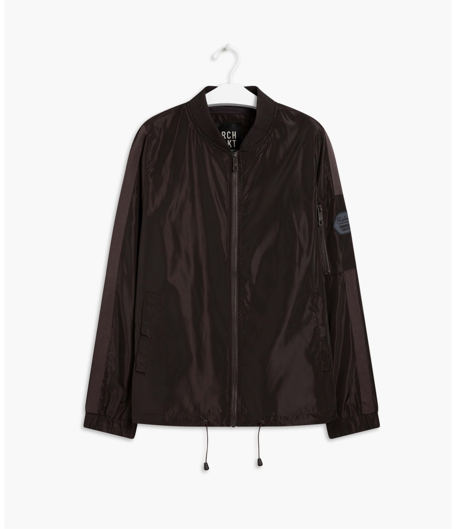 Jaqueta Nylon Bomber Rib  Cinza Chumbo