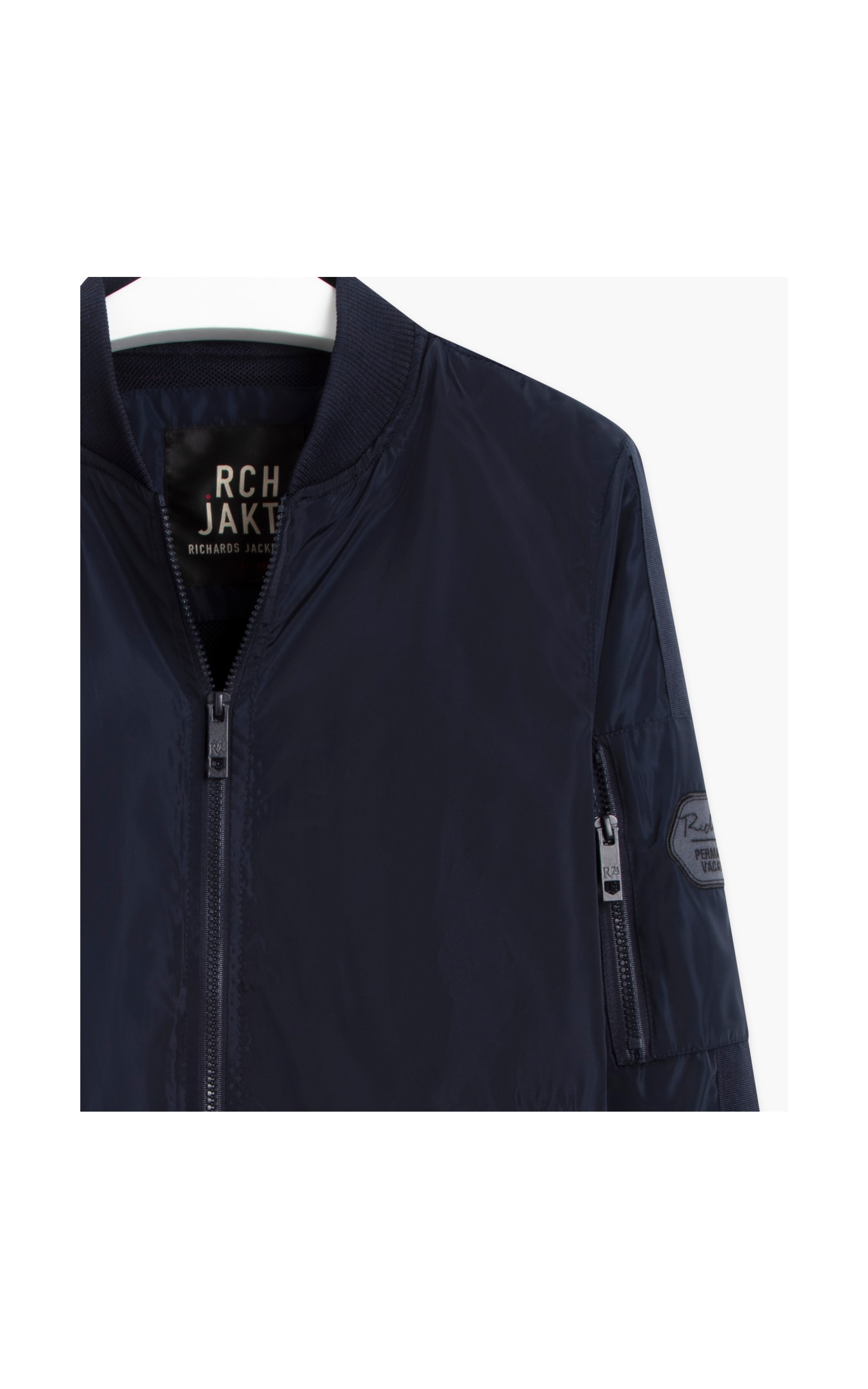 Jaqueta Nylon Bomber Rib Marinho