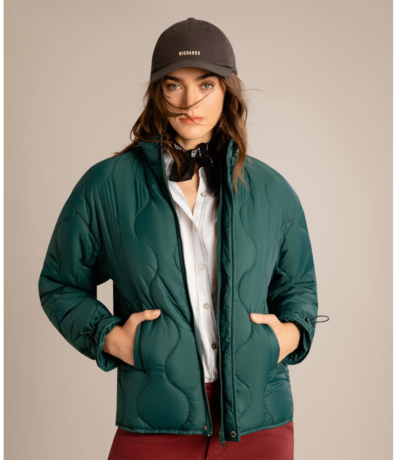 Jaqueta Nylon Diamond Puffer Verde Jade