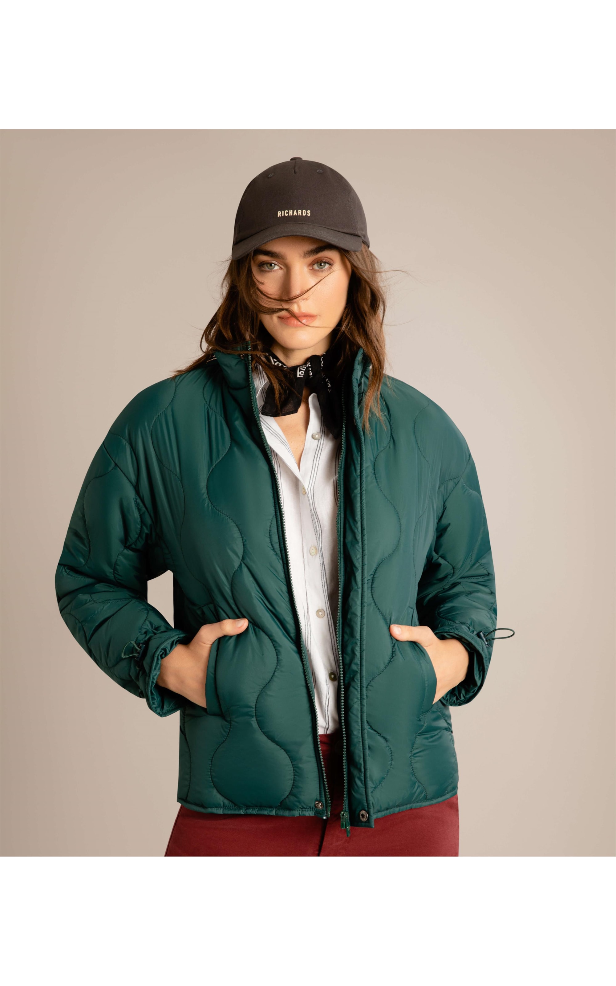 Jaqueta Nylon Diamond Puffer Verde Jade