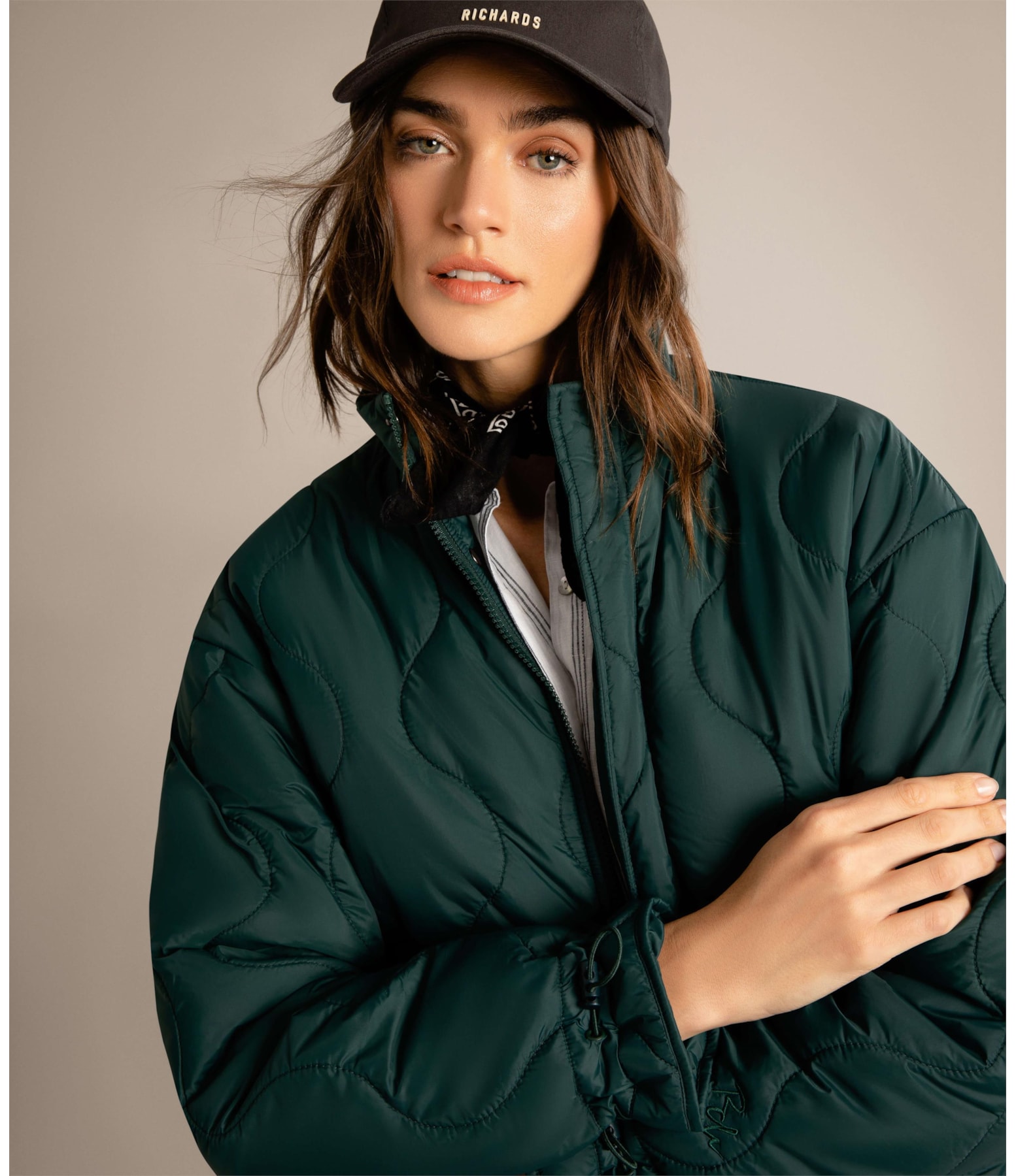 Jaqueta Nylon Diamond Puffer Verde Jade
