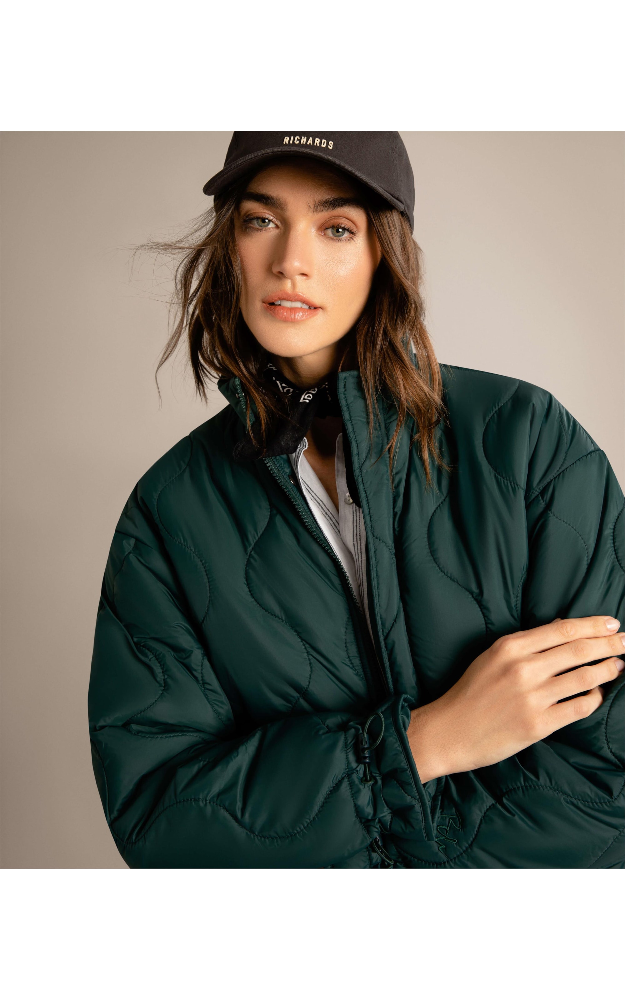 Jaqueta Nylon Diamond Puffer Verde Jade