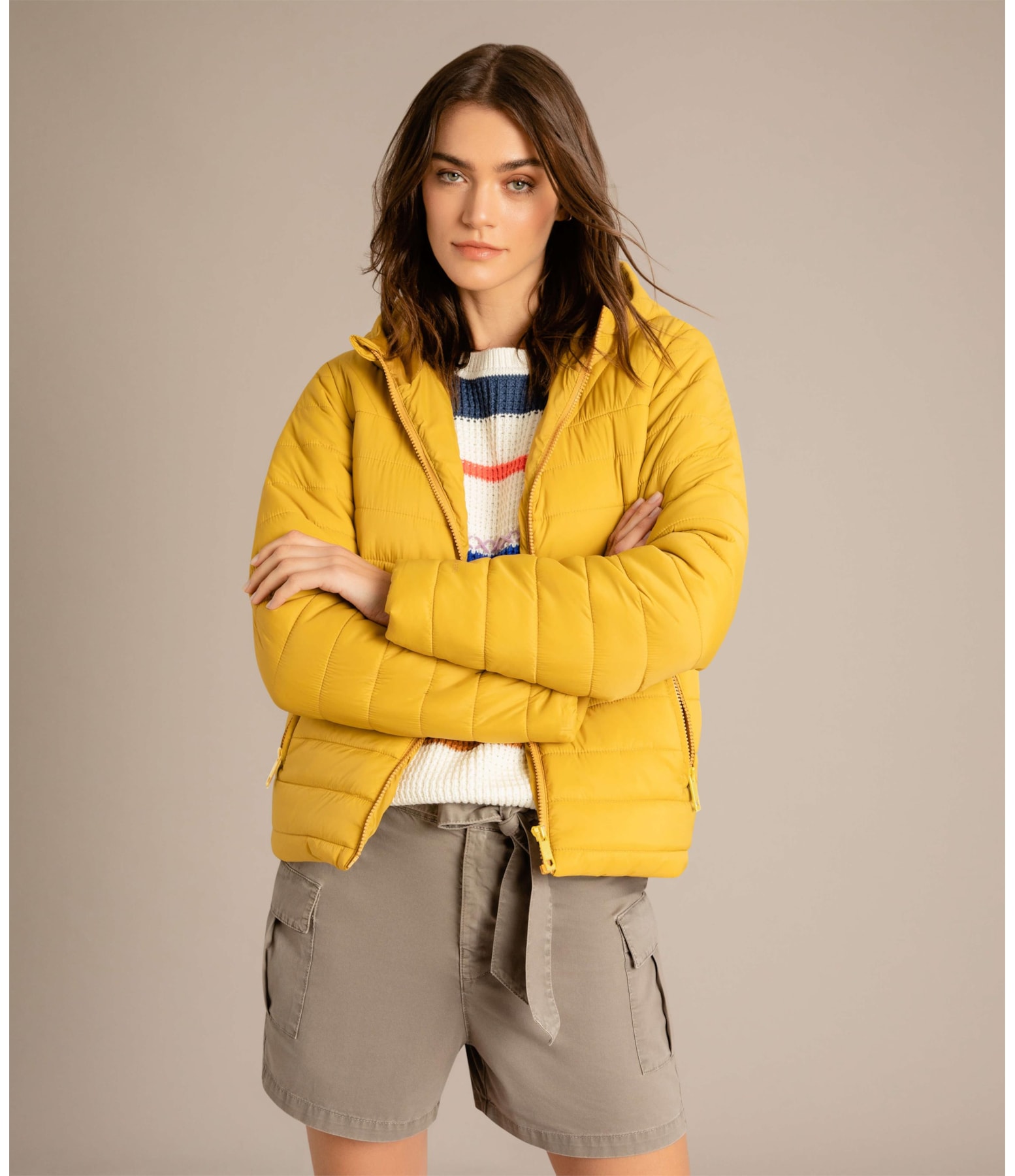 Jaqueta Orlean Light Puffer Mostarda