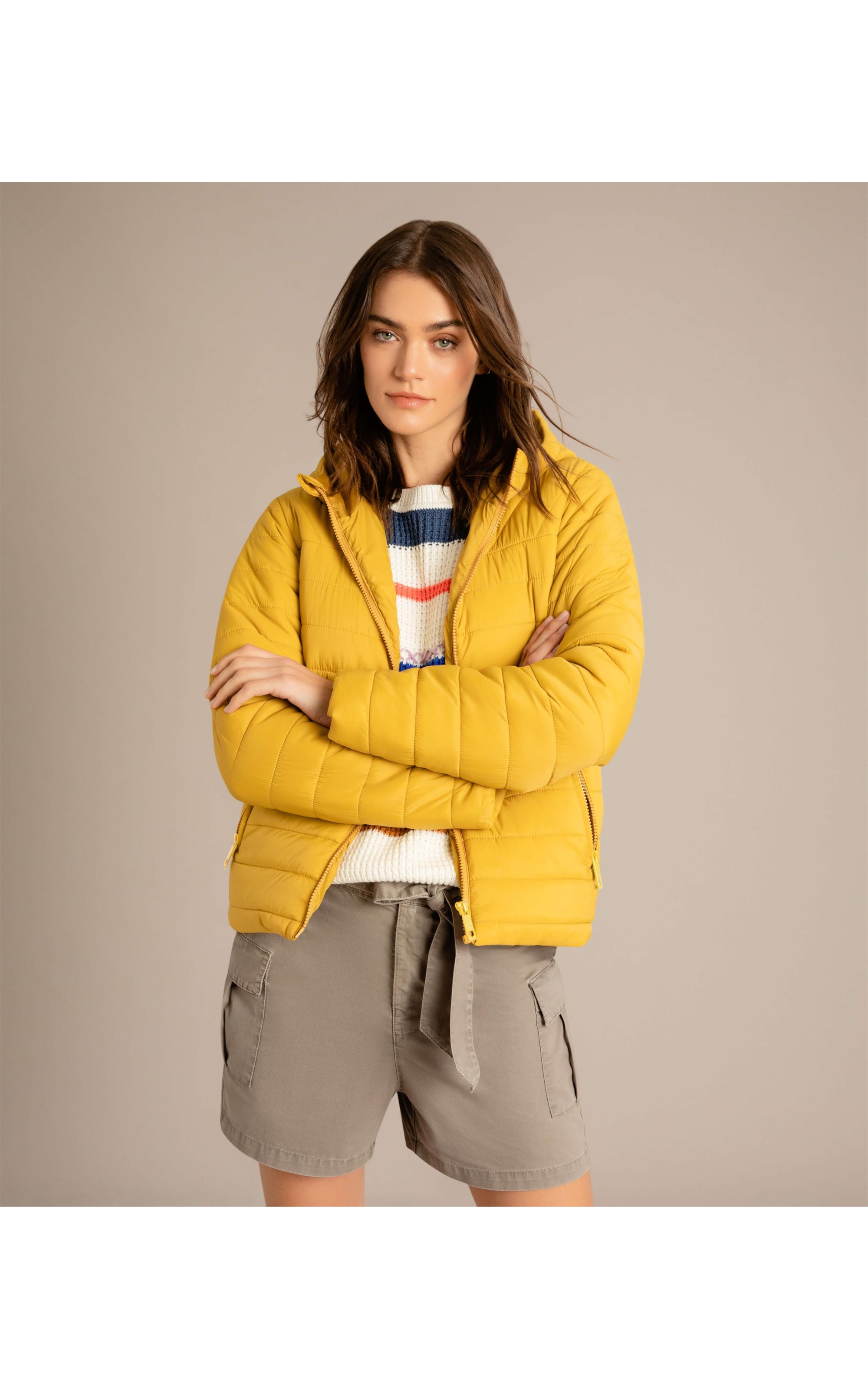 Jaqueta Orlean Light Puffer Mostarda