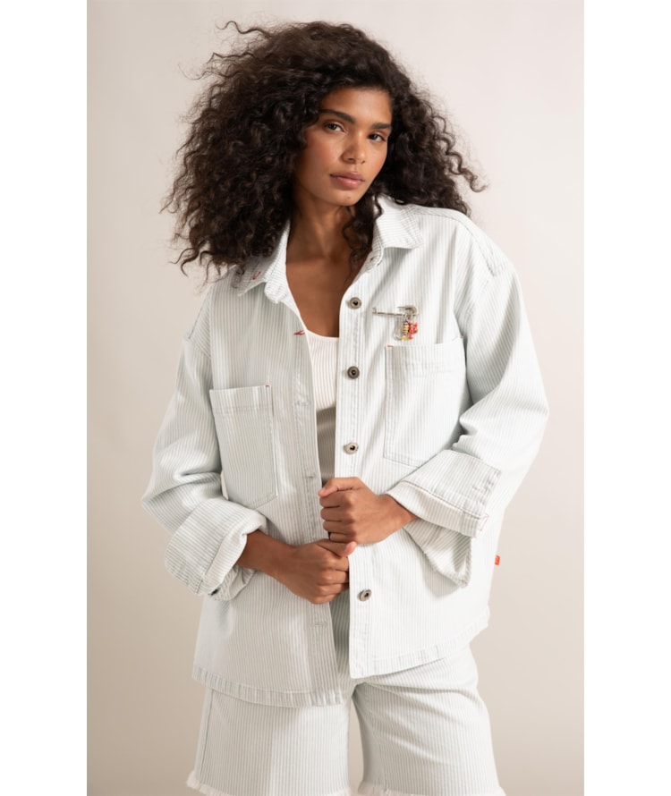 Jaqueta Oversized Denim Blue Azul Claro