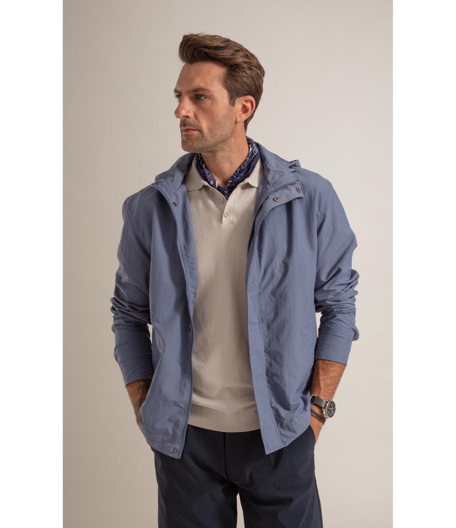 Jaqueta Peter Nylon Azul Seco