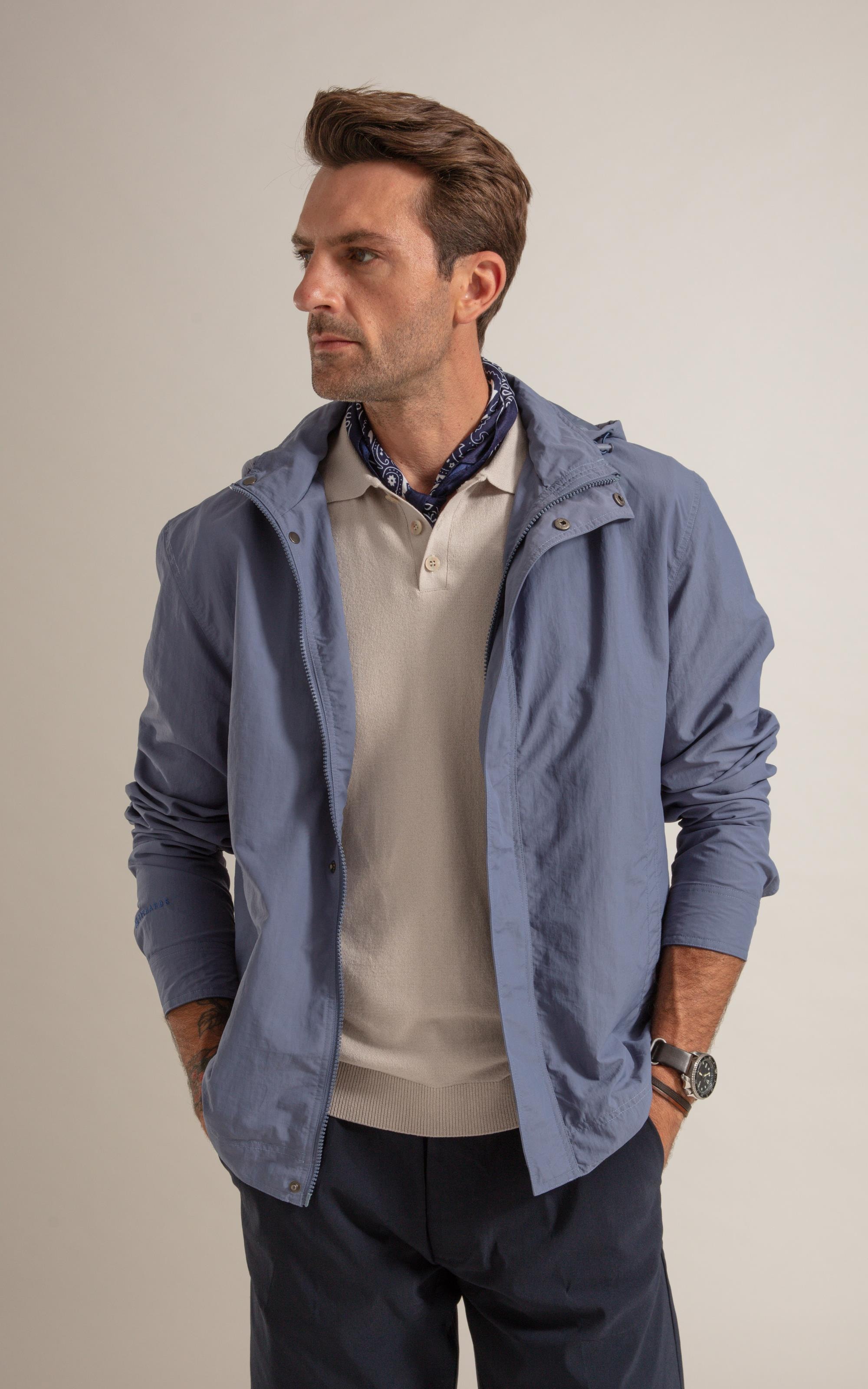 Jaqueta Peter Nylon Azul Seco