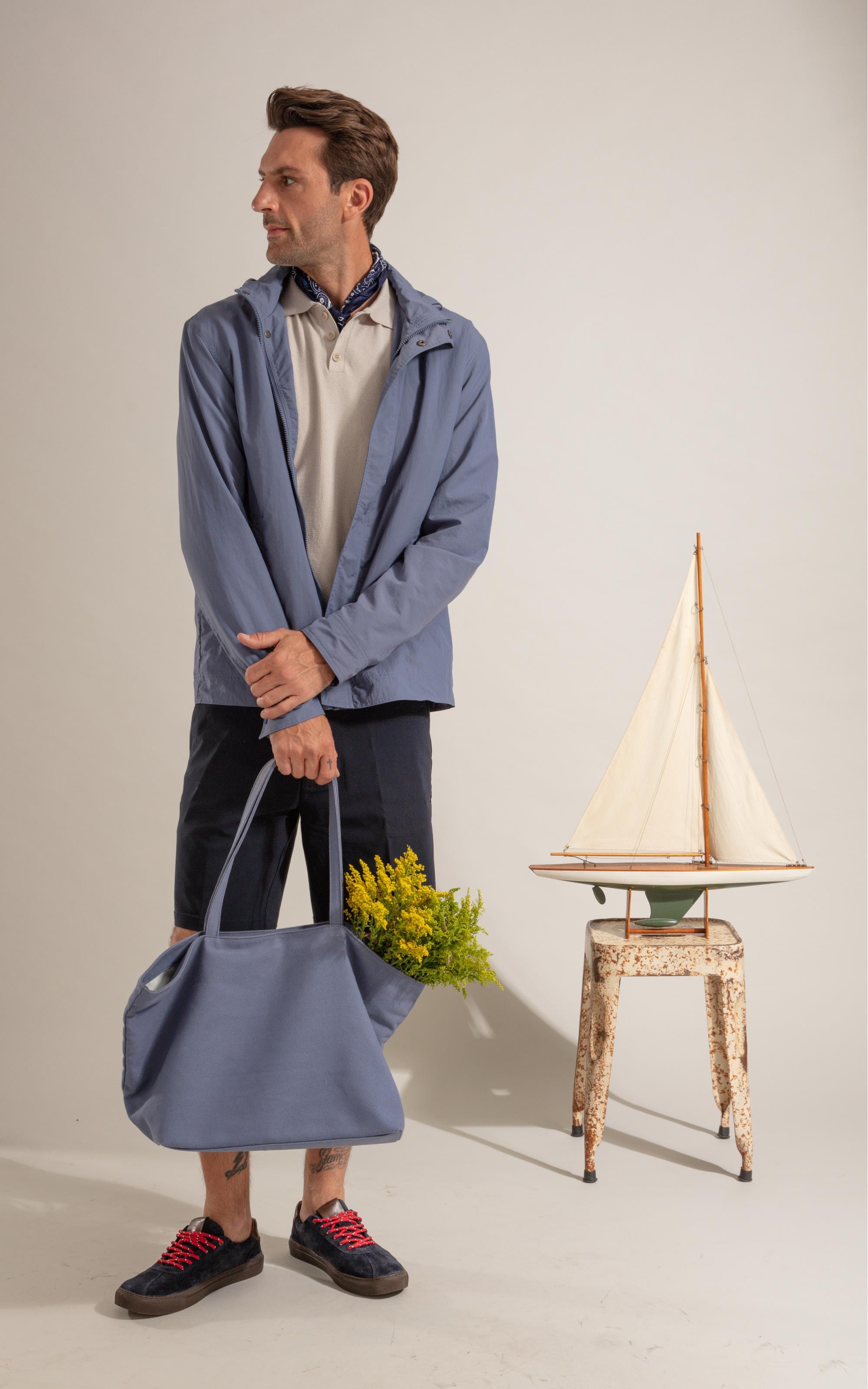 Jaqueta Peter Nylon Azul Seco