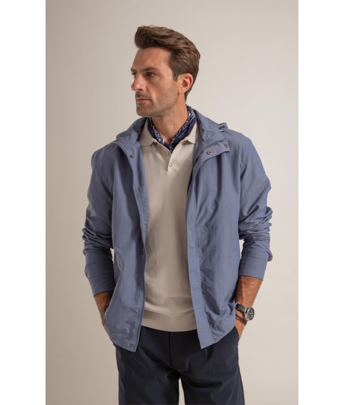 Jaqueta Peter Nylon Azul Seco