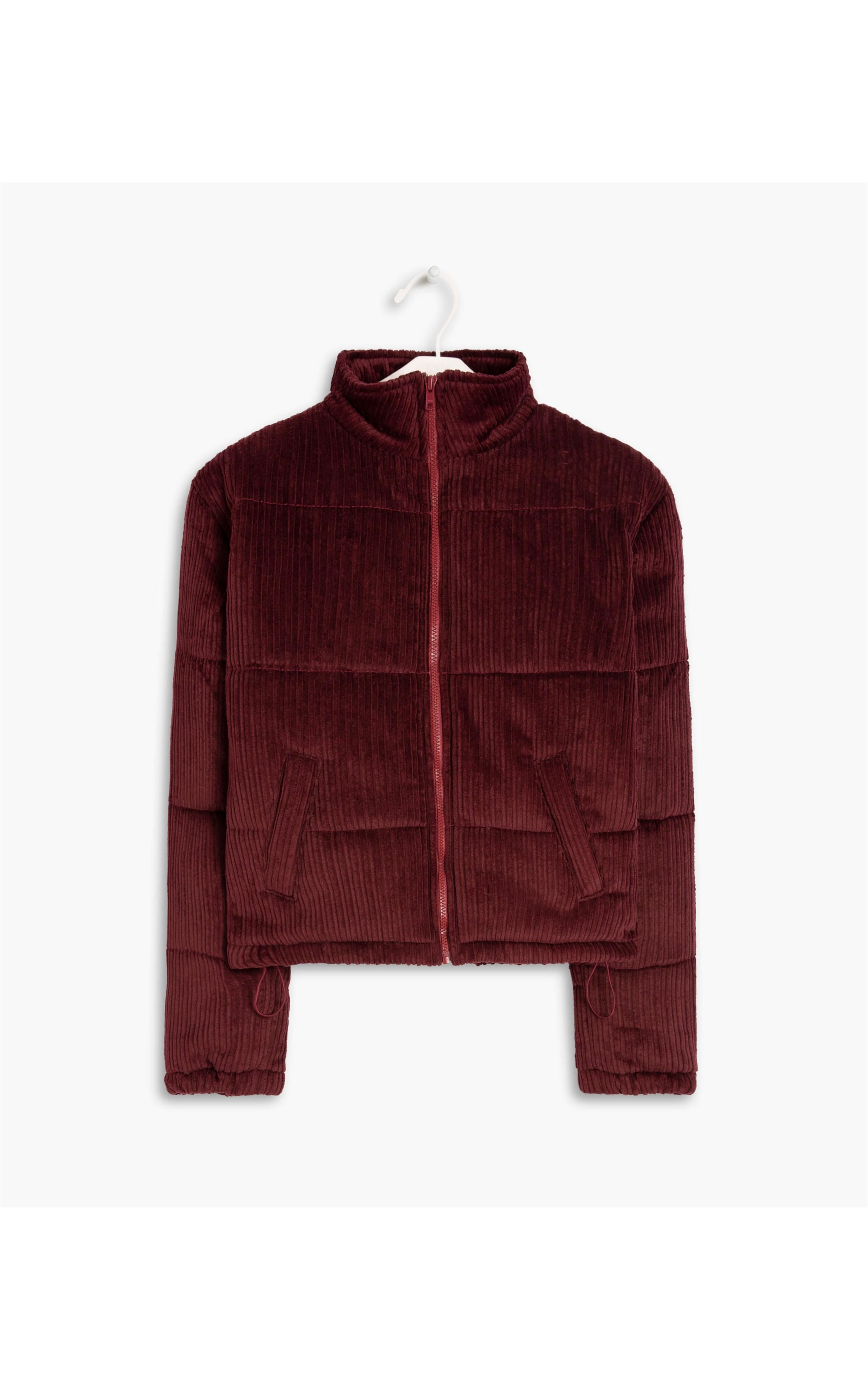 Jaqueta Polar Veludo Cotelê Bordeaux