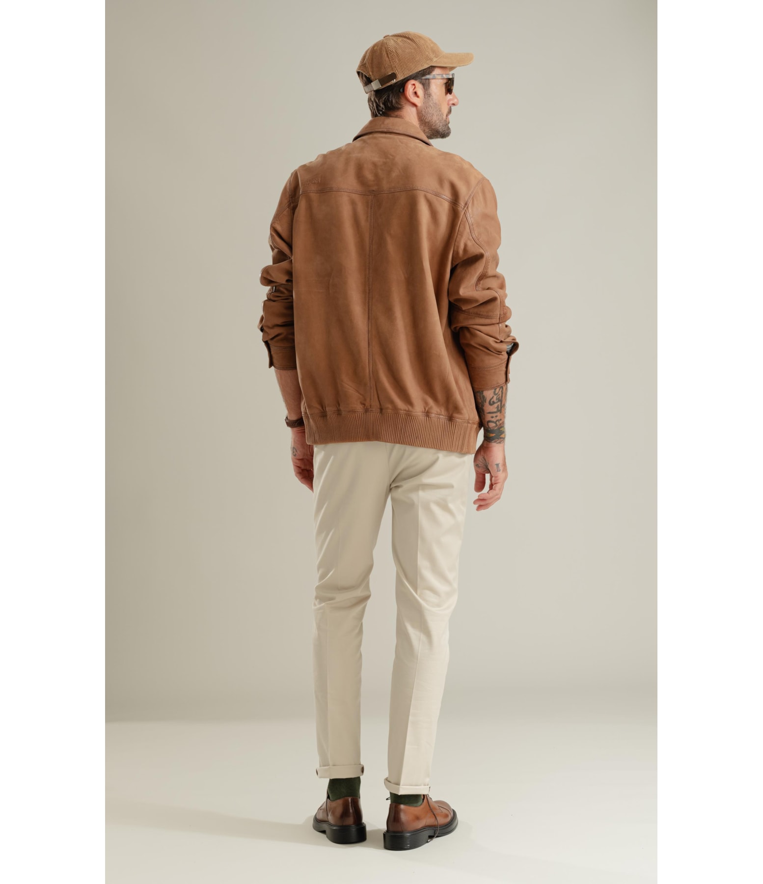 Jaqueta Renan Leather Nubuck Caramelo