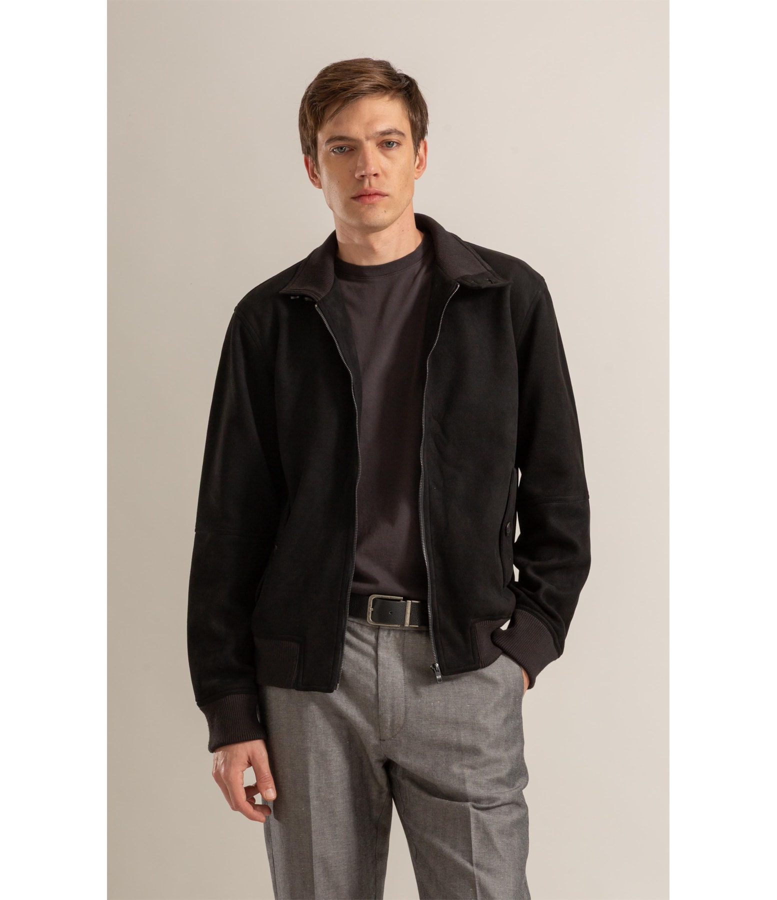 Jaqueta River Suede Preto