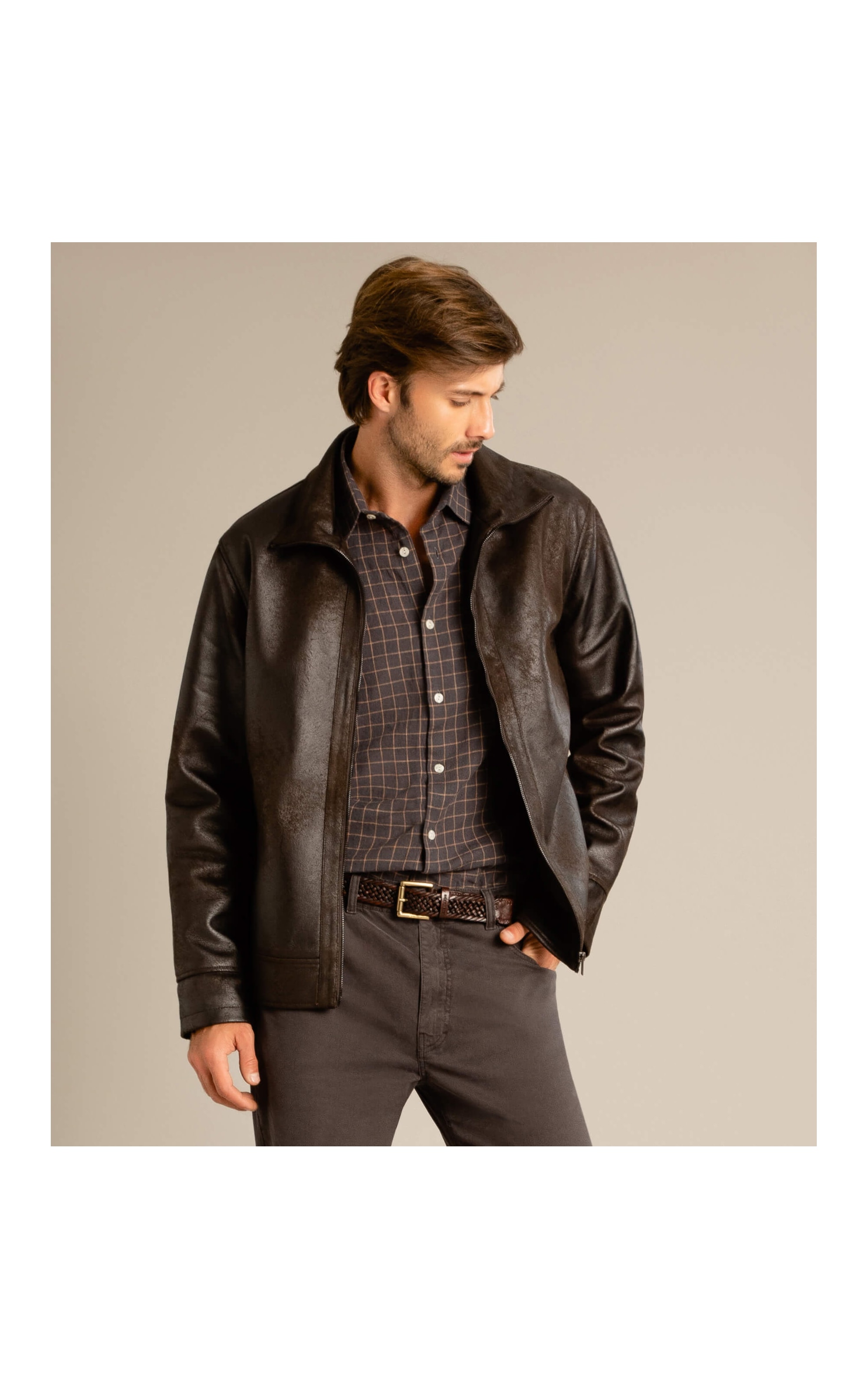 Jaqueta Suede Dark Brown