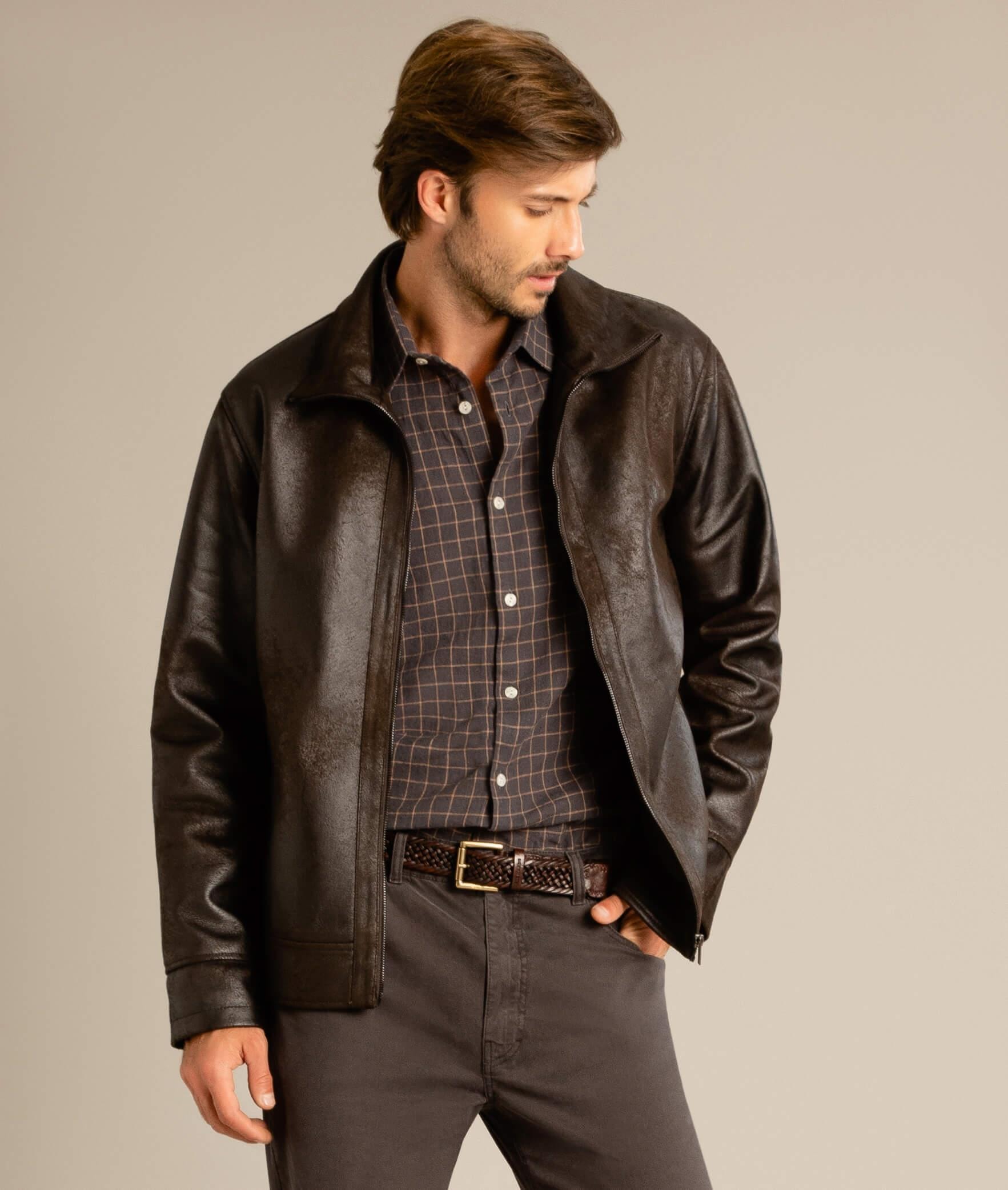 Jaqueta Suede Dark Brown