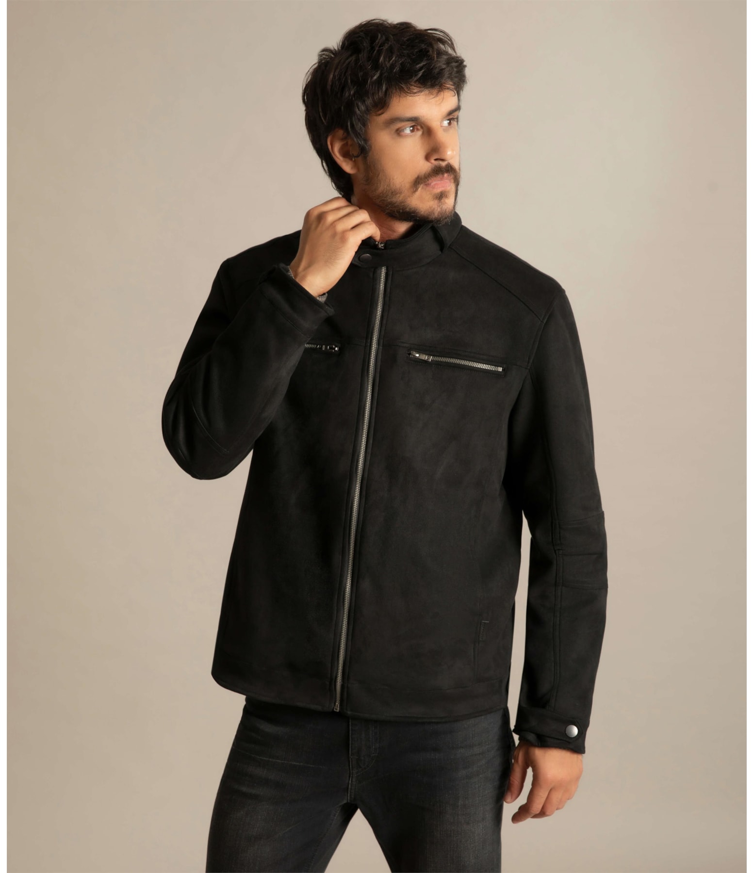 Jaqueta Suede Richards Preto