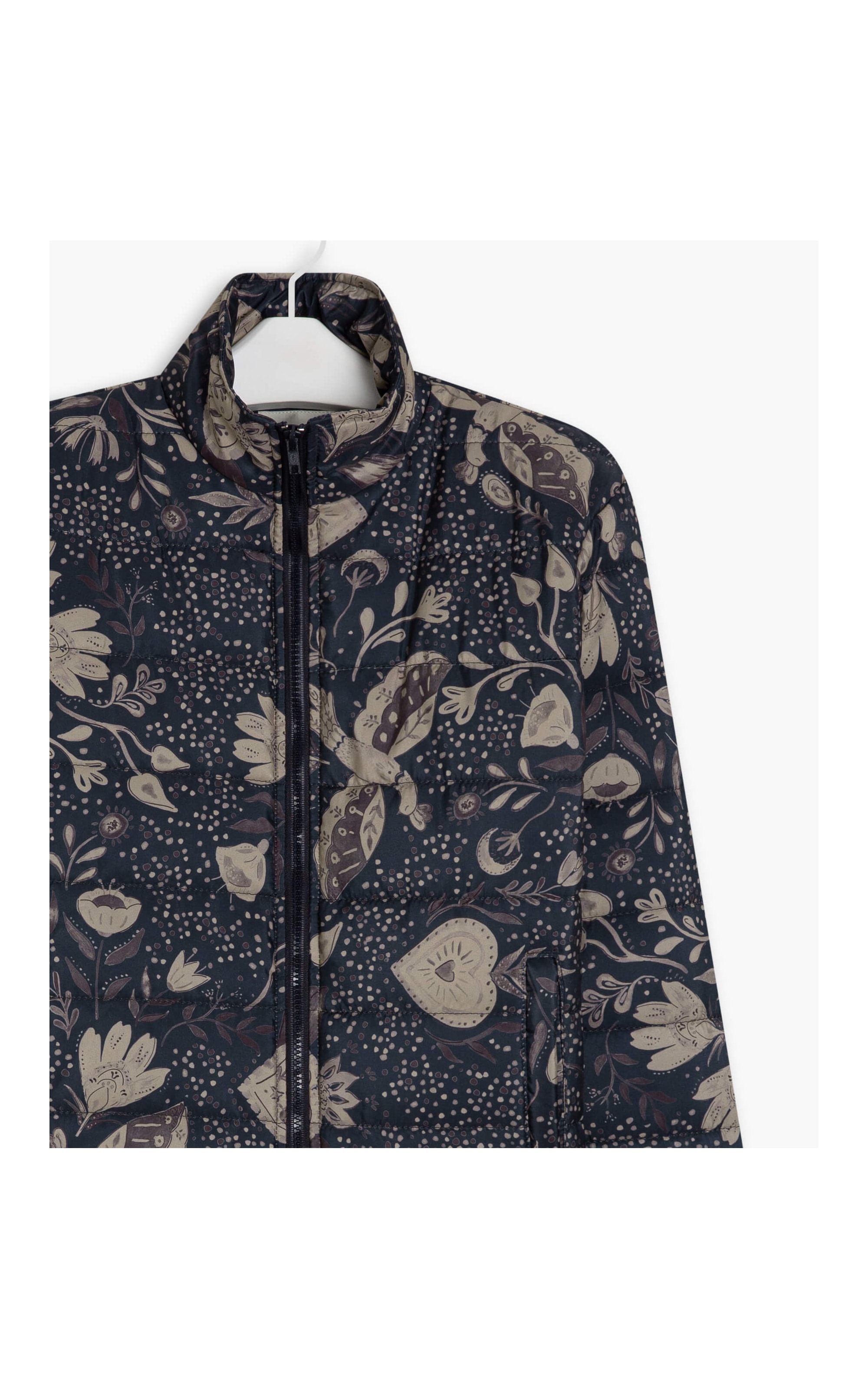 Jaqueta Suri Matelassê Estampa Corazon Dark Navy