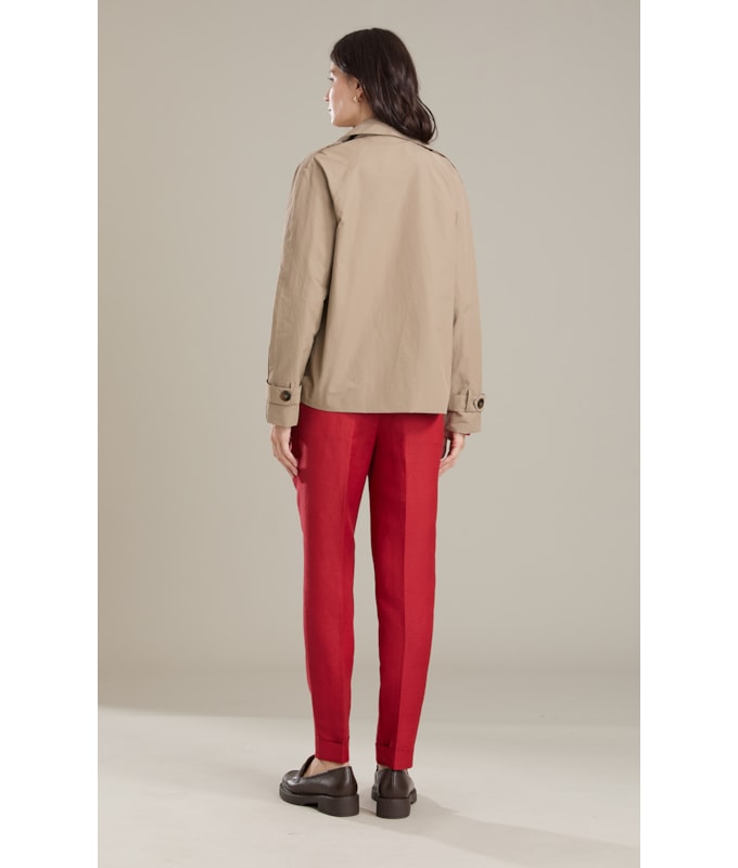  Jaqueta Trench Cotton Caqui