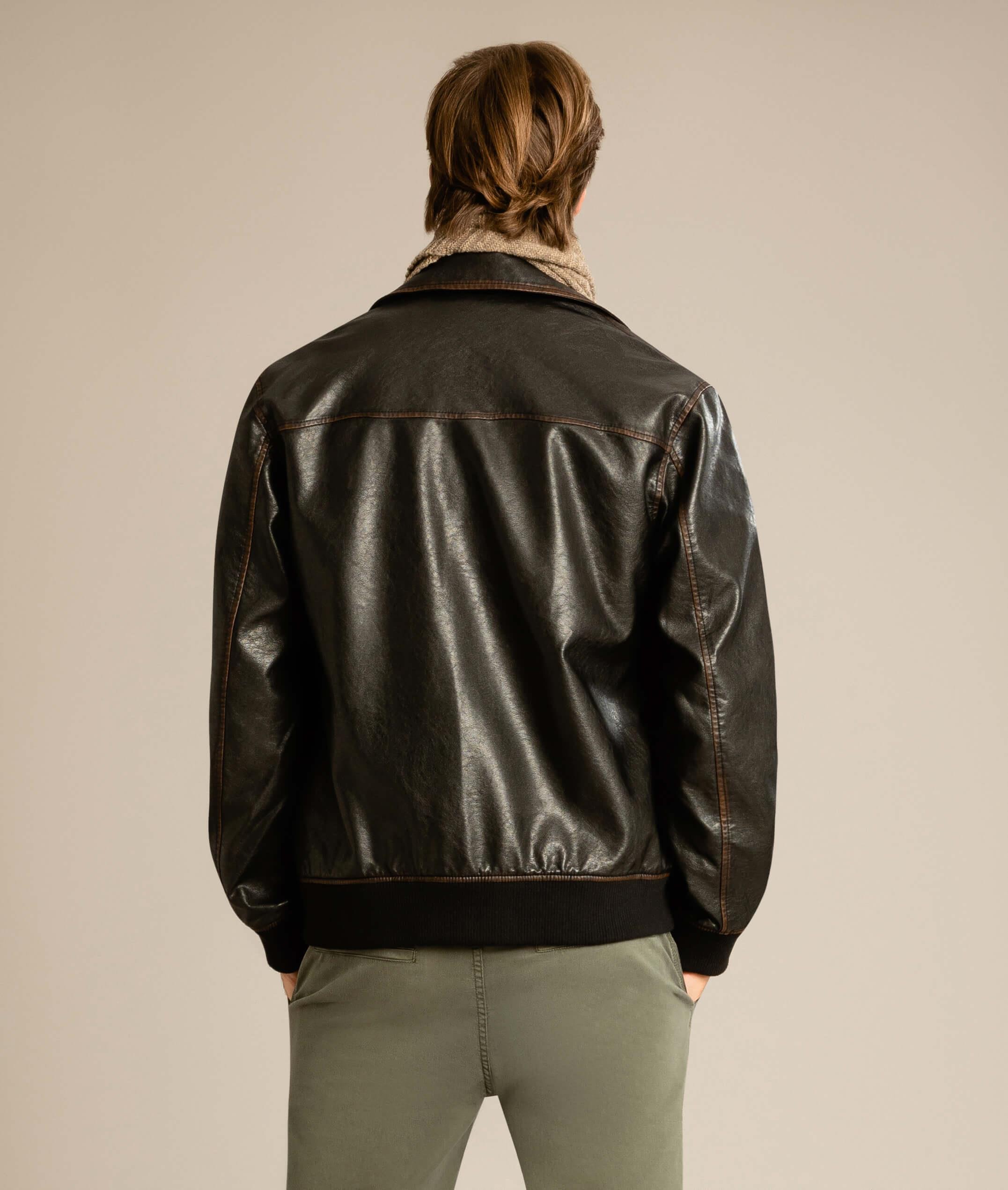 Jaqueta Vegan Leather Aviator Cafe