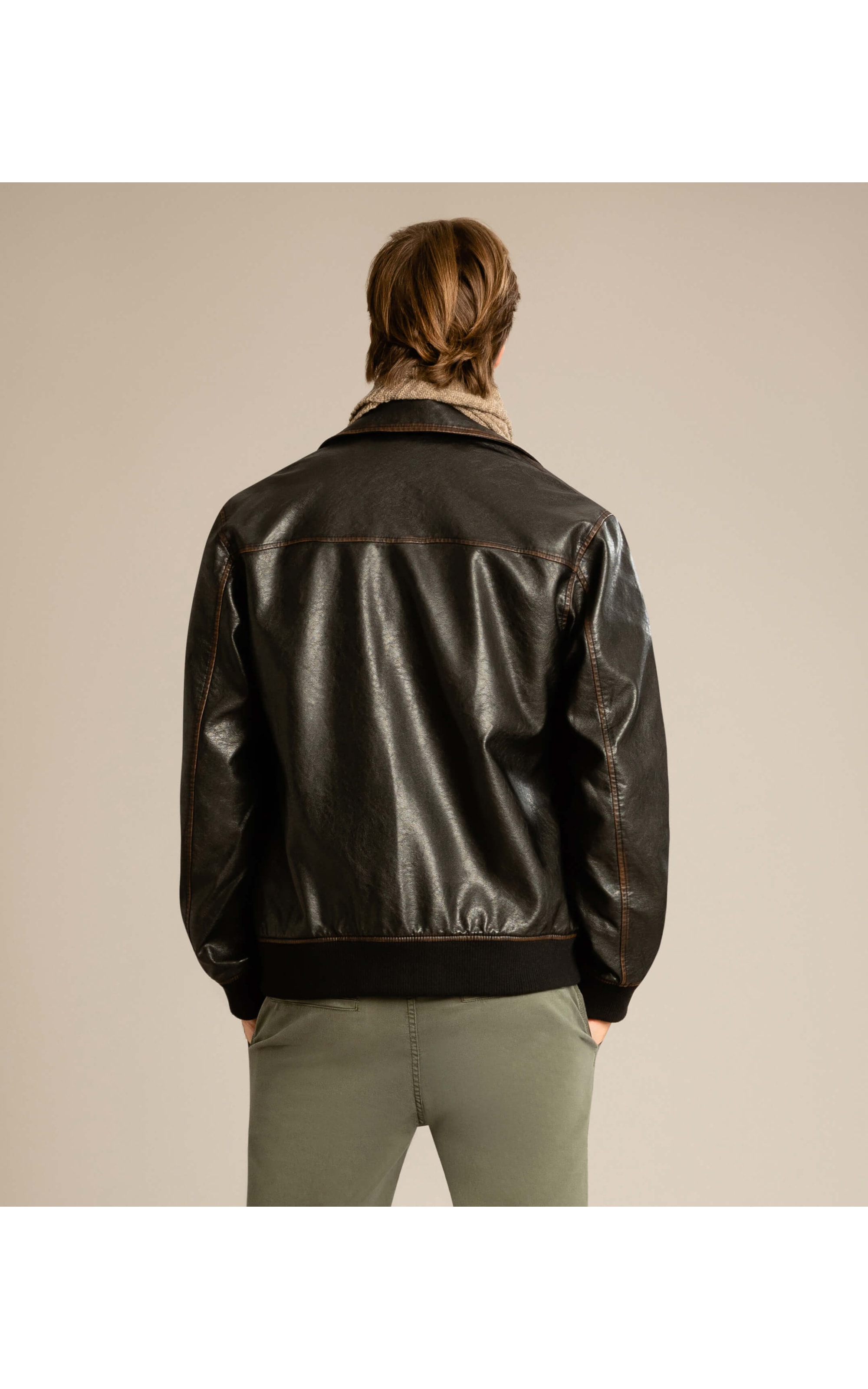 Jaqueta Vegan Leather Aviator Cafe