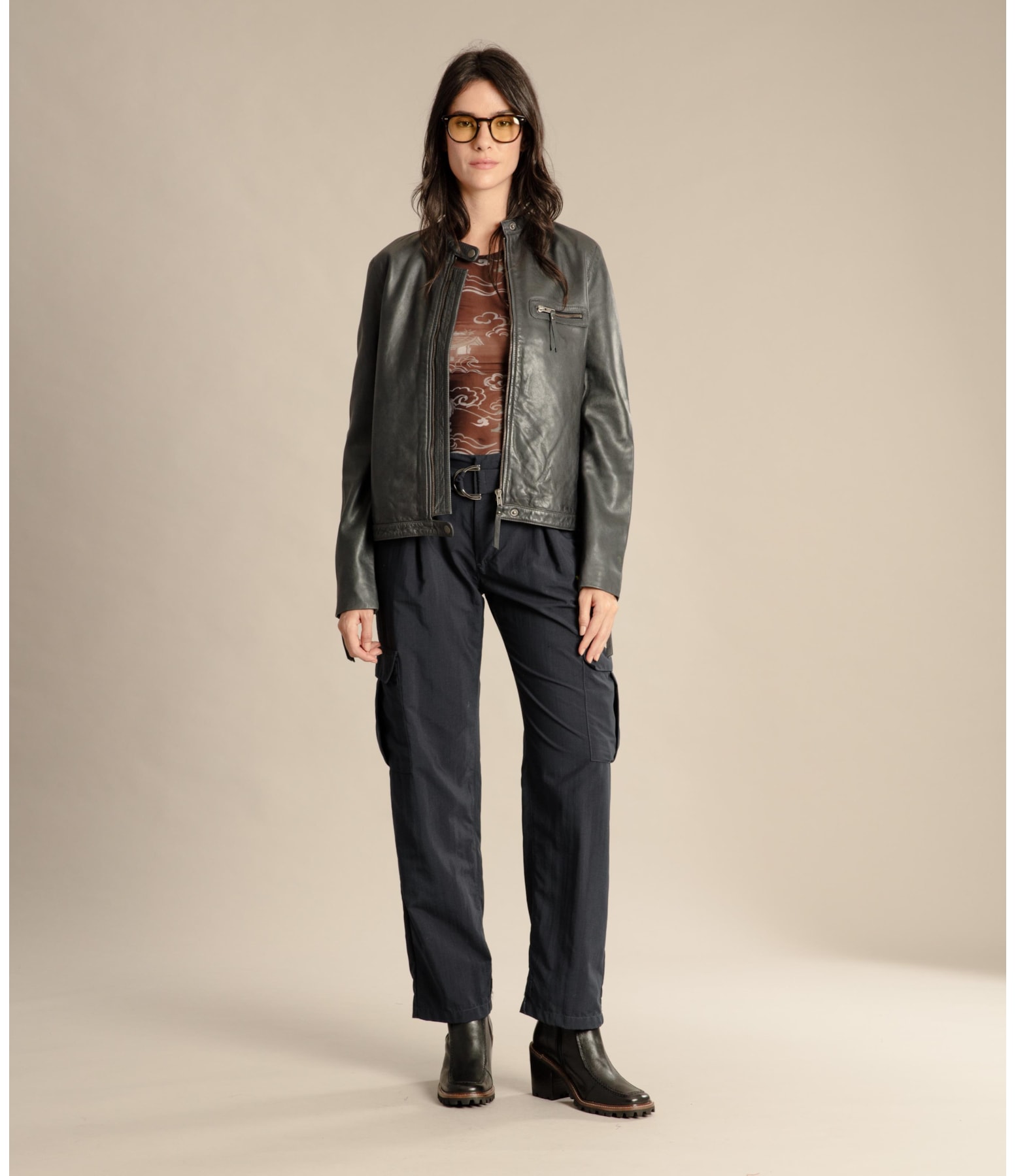 Jaqueta Vegas Leather Dark Navy