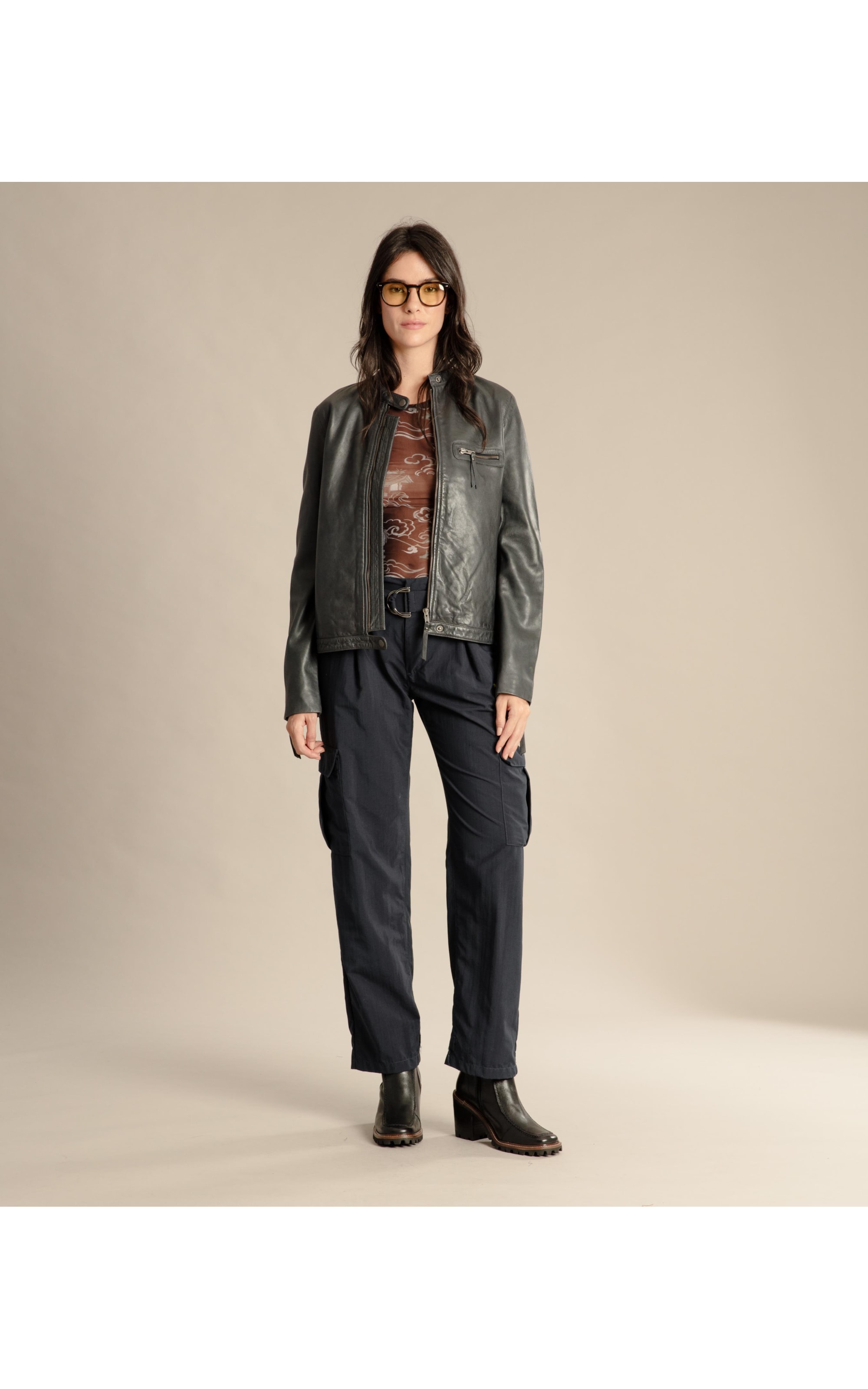 Jaqueta Vegas Leather Dark Navy