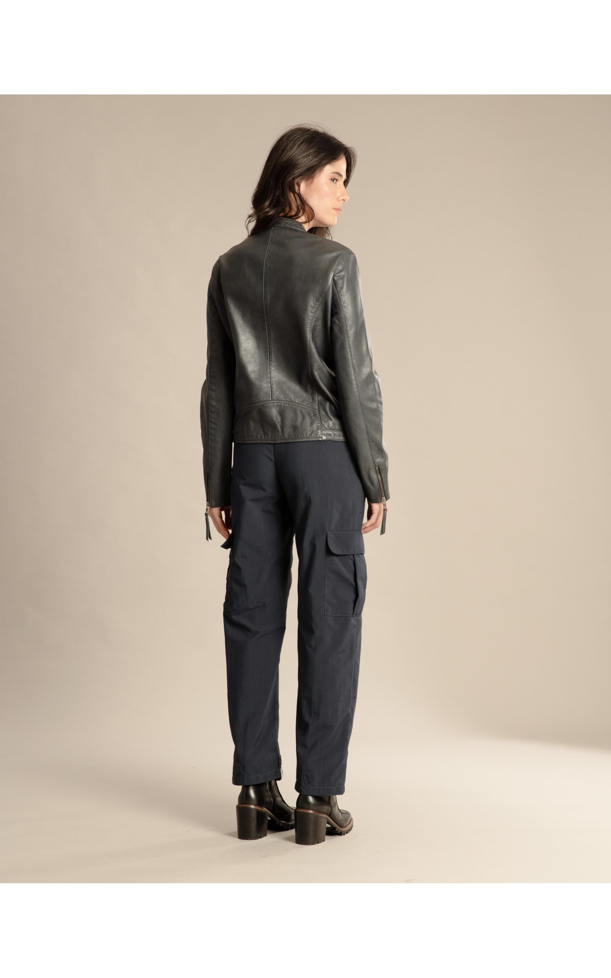 Jaqueta Vegas Leather Dark Navy