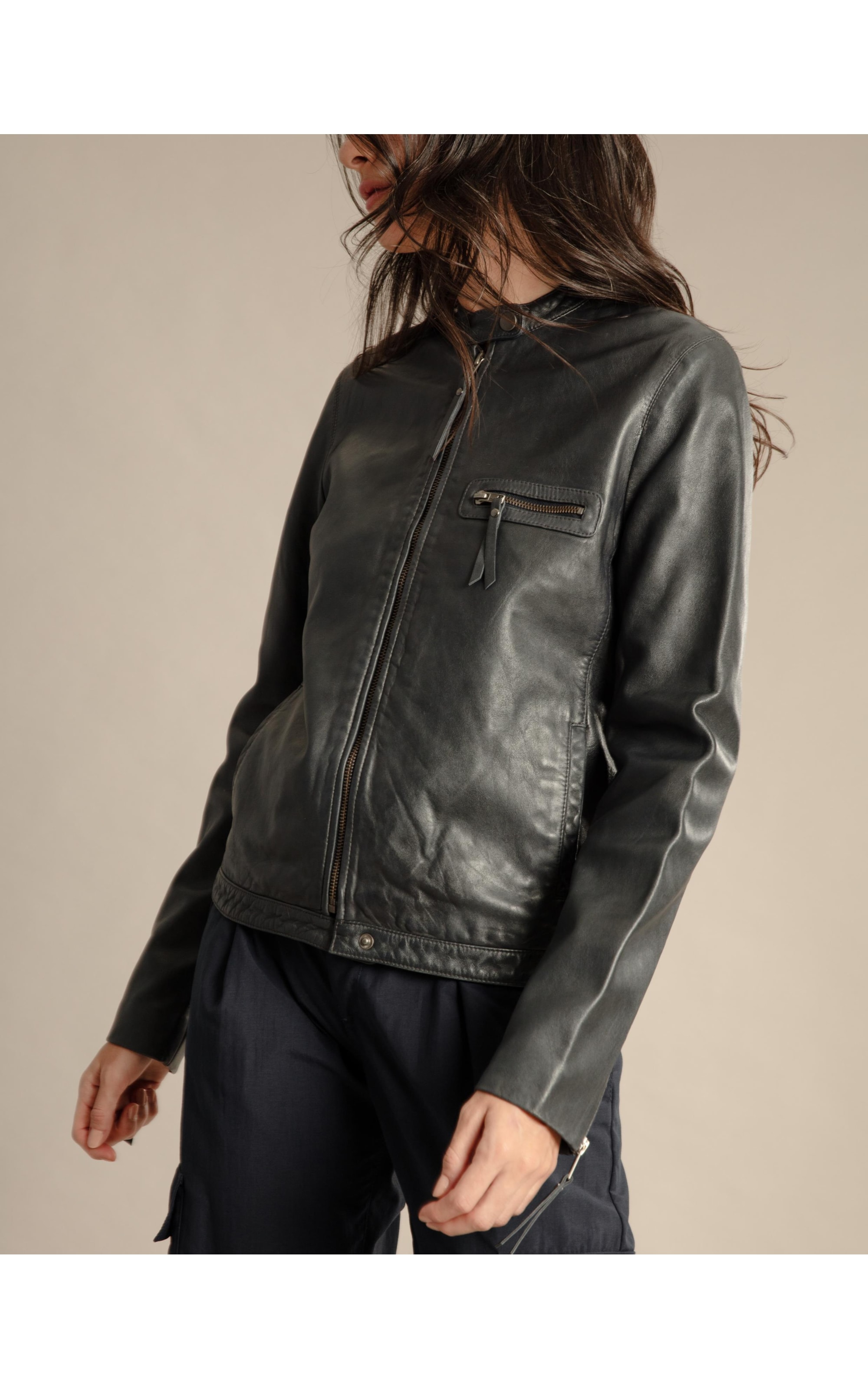 Jaqueta Vegas Leather Dark Navy