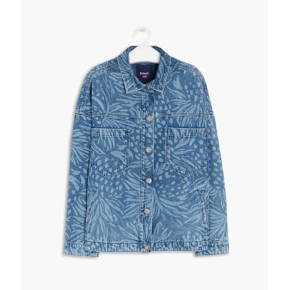 Jaqueta Vintage Denim Pineapple Lav.Estampa Laser