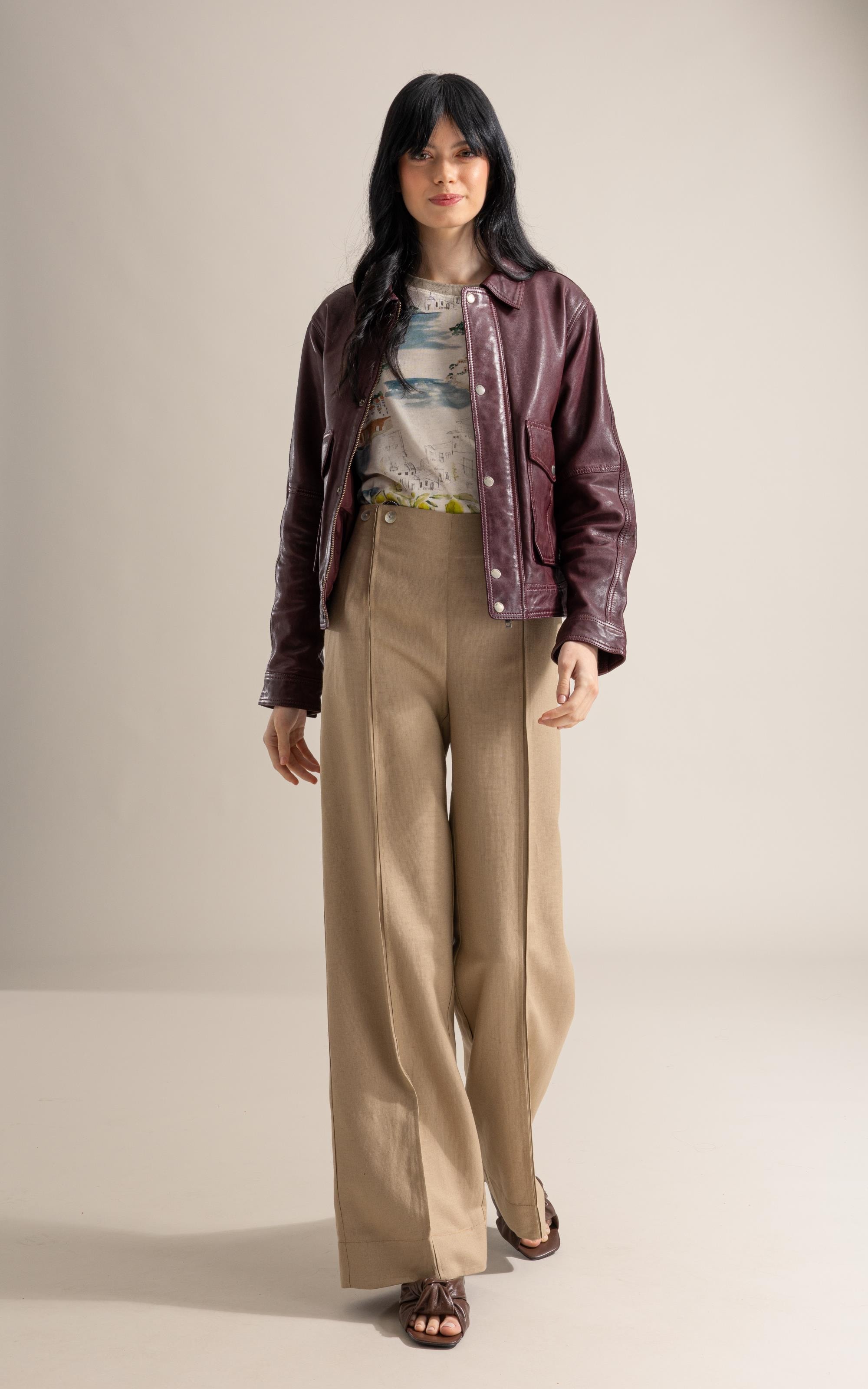 Jaqueta Viola Leather Bordeaux