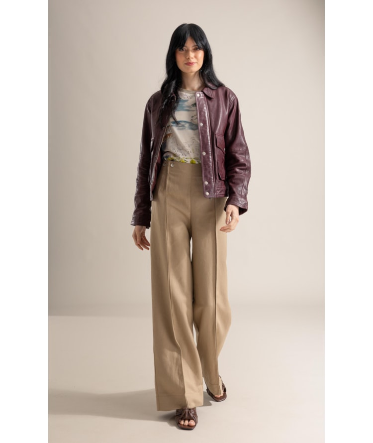 Jaqueta Viola Leather Bordeaux