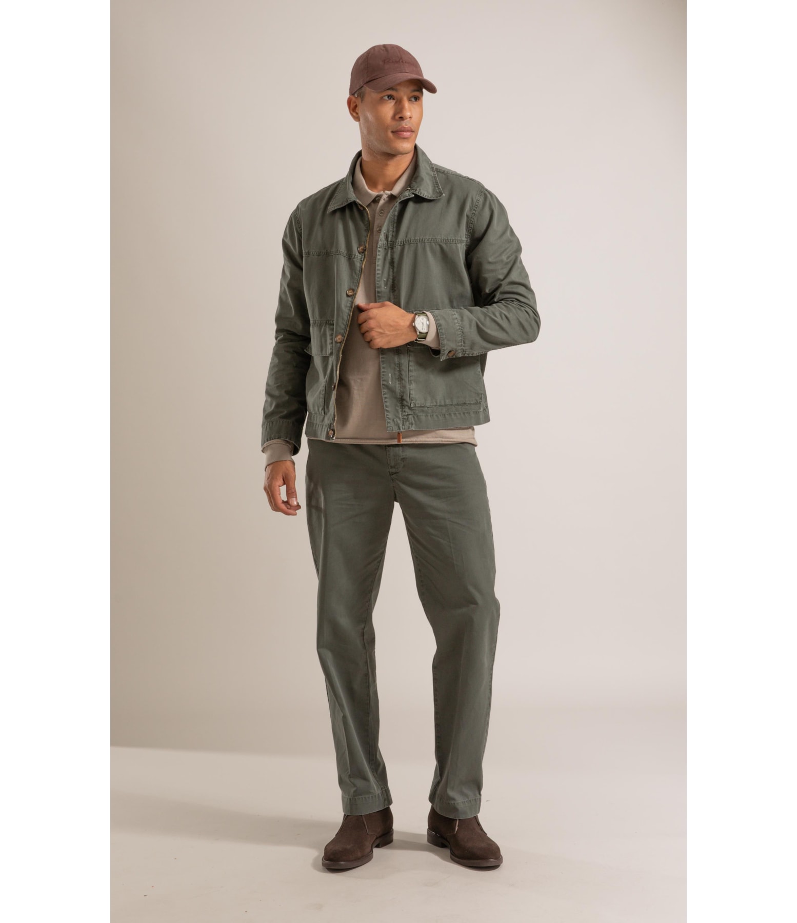Jaqueta Vm Bolsos Lapela Floresta