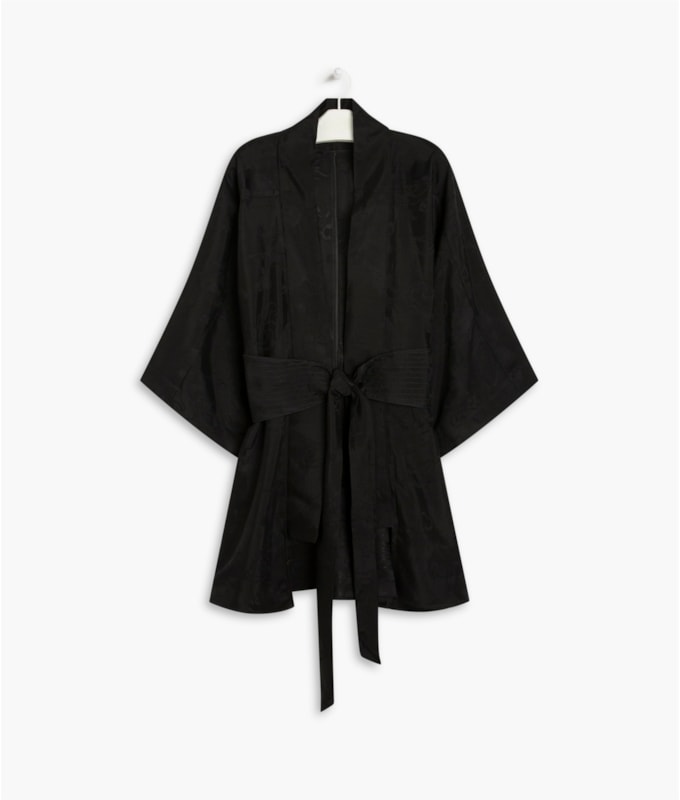 Kimono Jacquard Dragao Preto