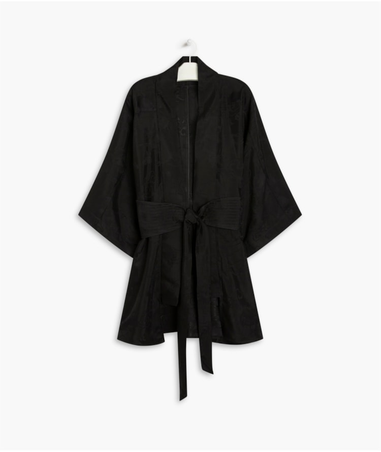 Kimono Jacquard Dragao Preto