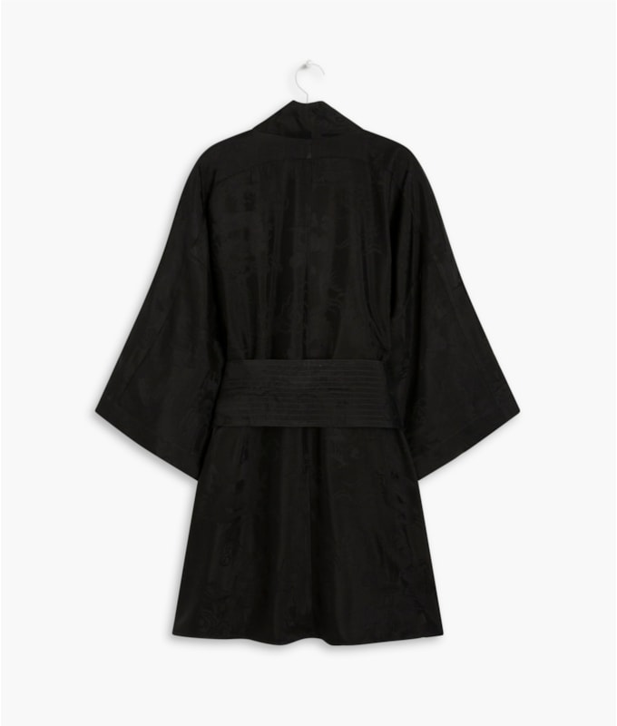 Kimono Jacquard Dragao Preto