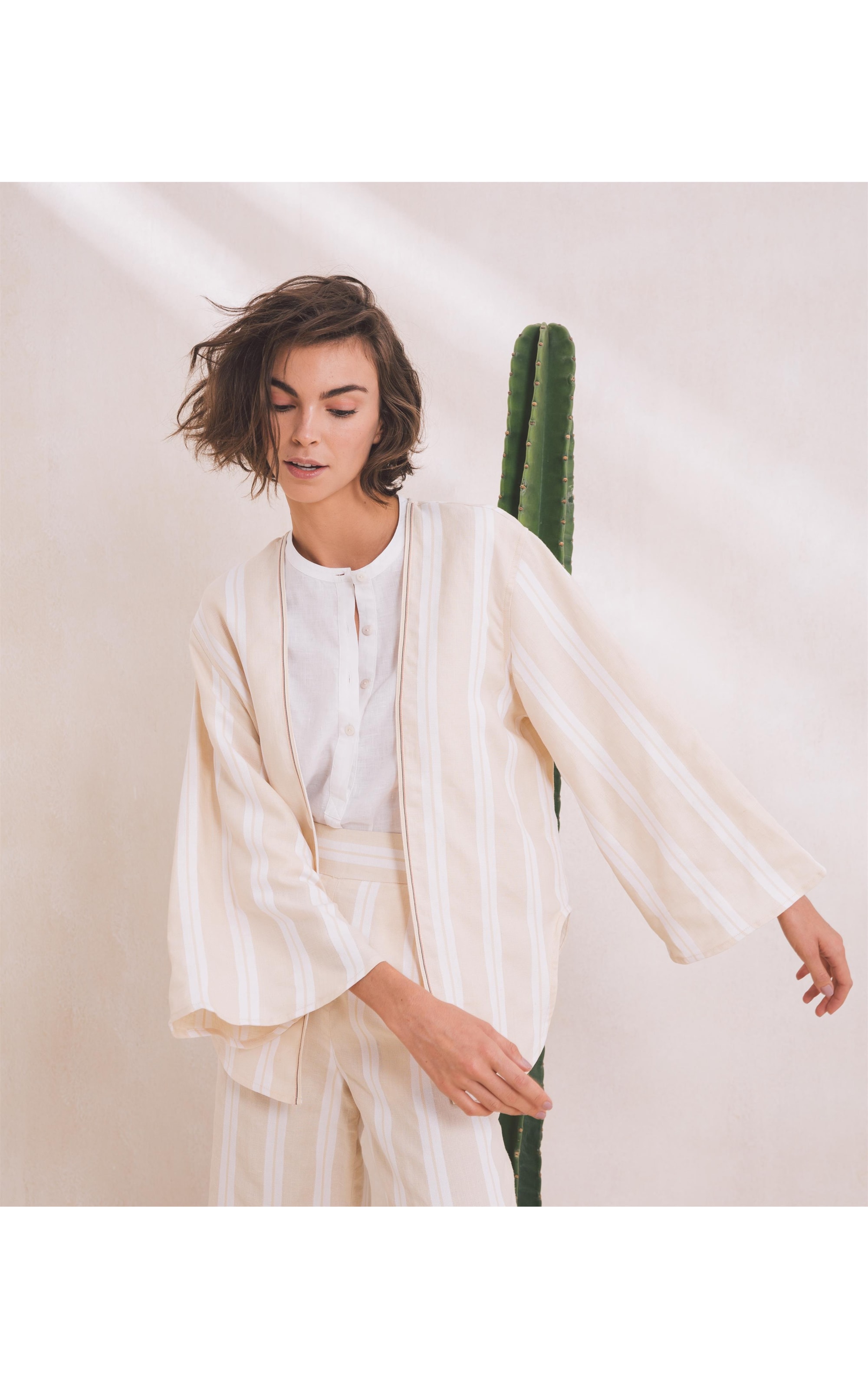 Kimono Linho Panarea Khaki