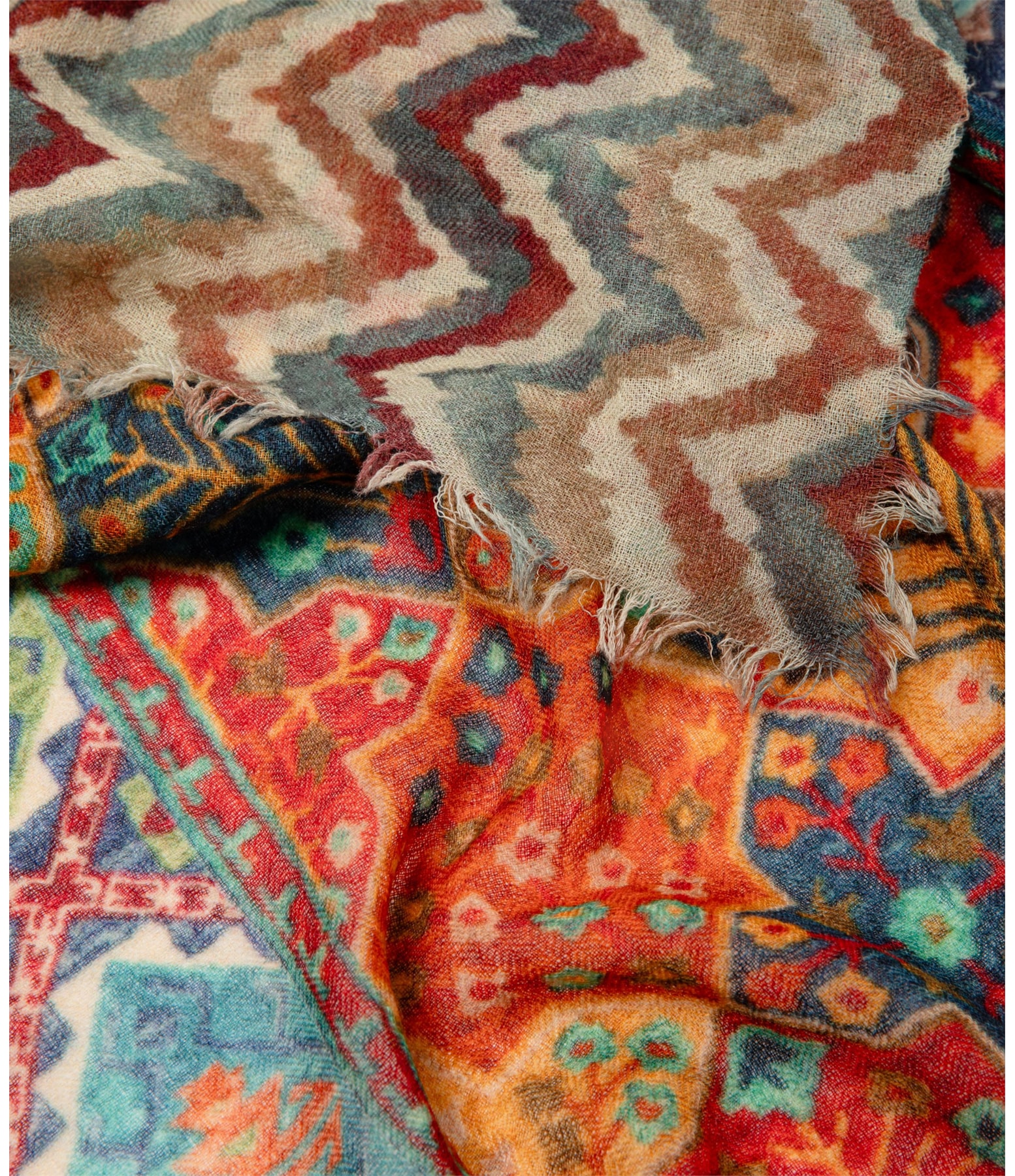 Lenço Patchwork Bege