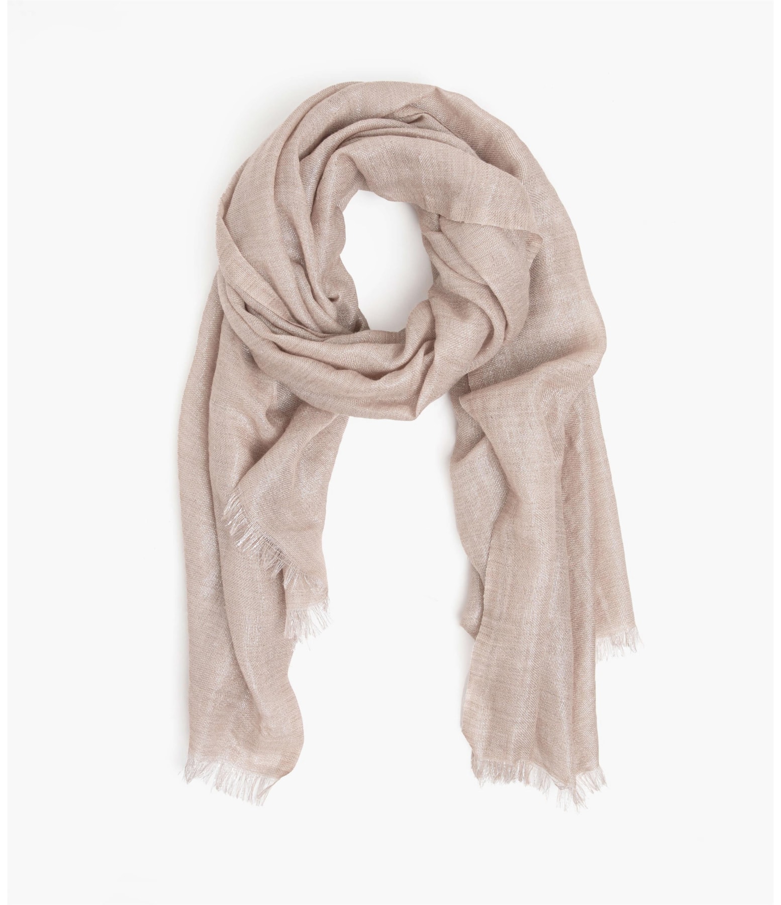 Lenço Wool Lurex Bege
