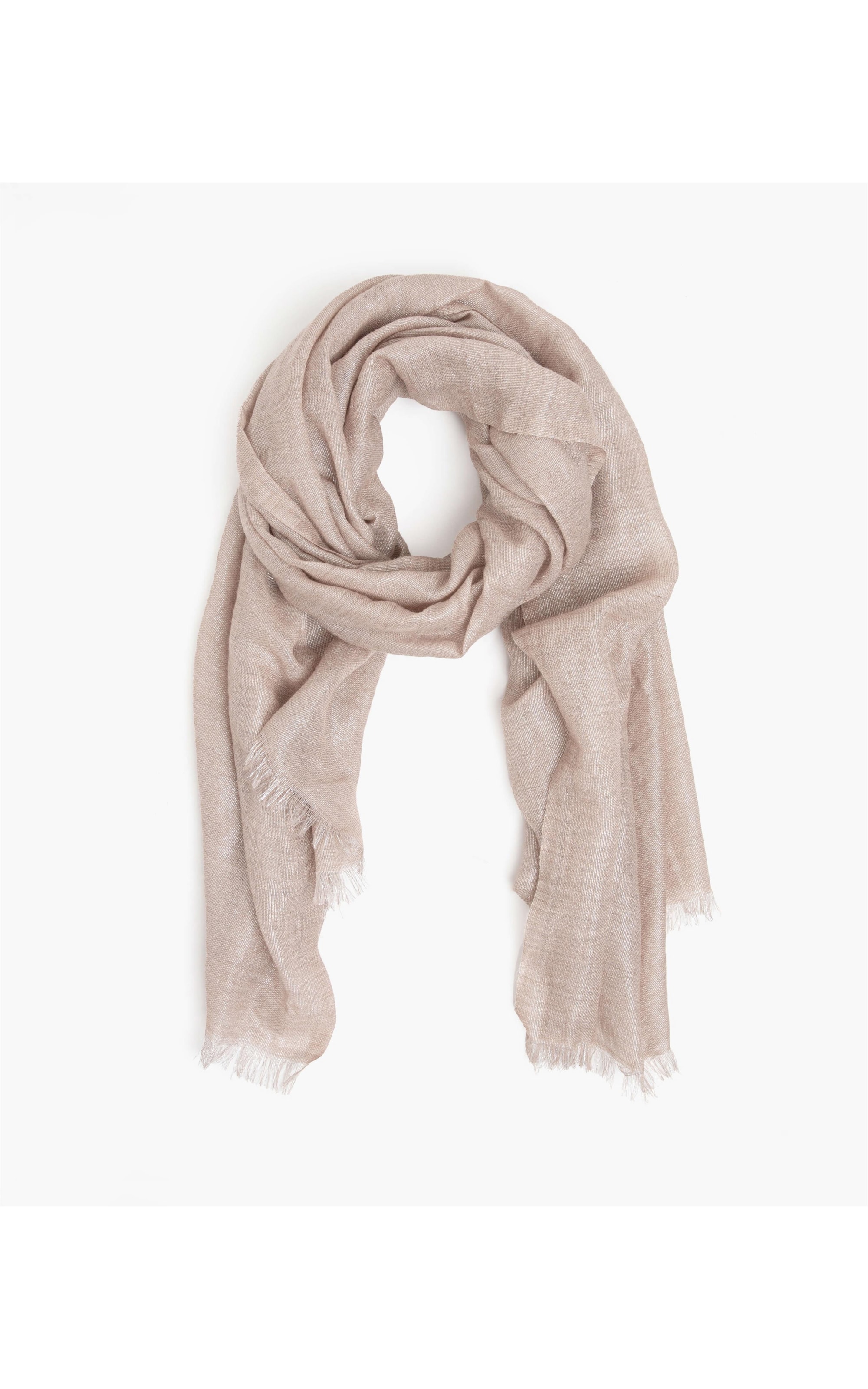 Lenço Wool Lurex Bege
