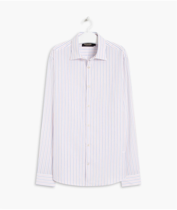 Long Sleeve Heitor Strpd Traveler Shirt Laranja