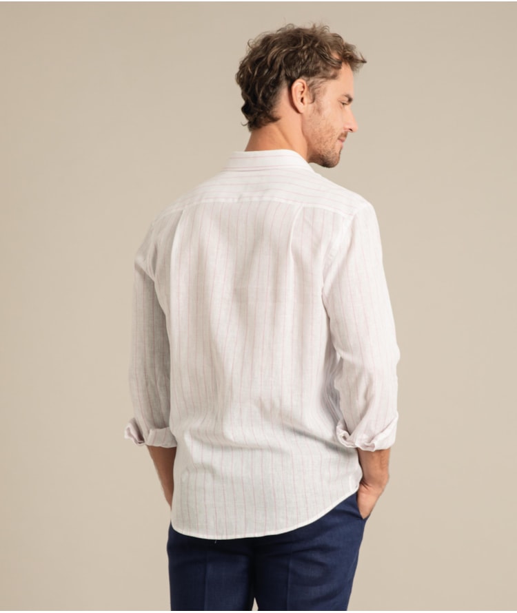 Long Sleeve Linho   Yuri Striped Shirt Laranja