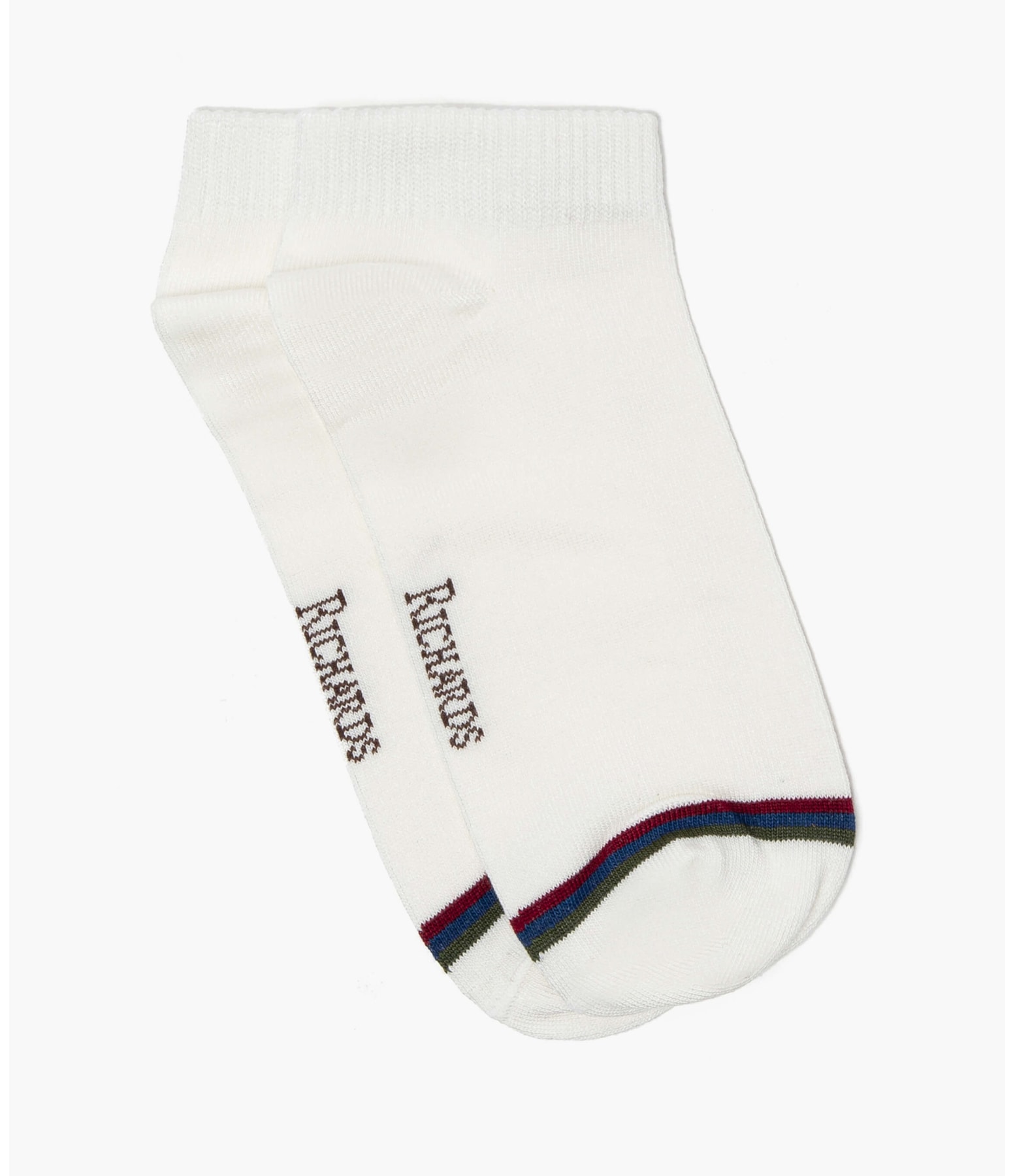 Meia Linho  Curta Flag Off White